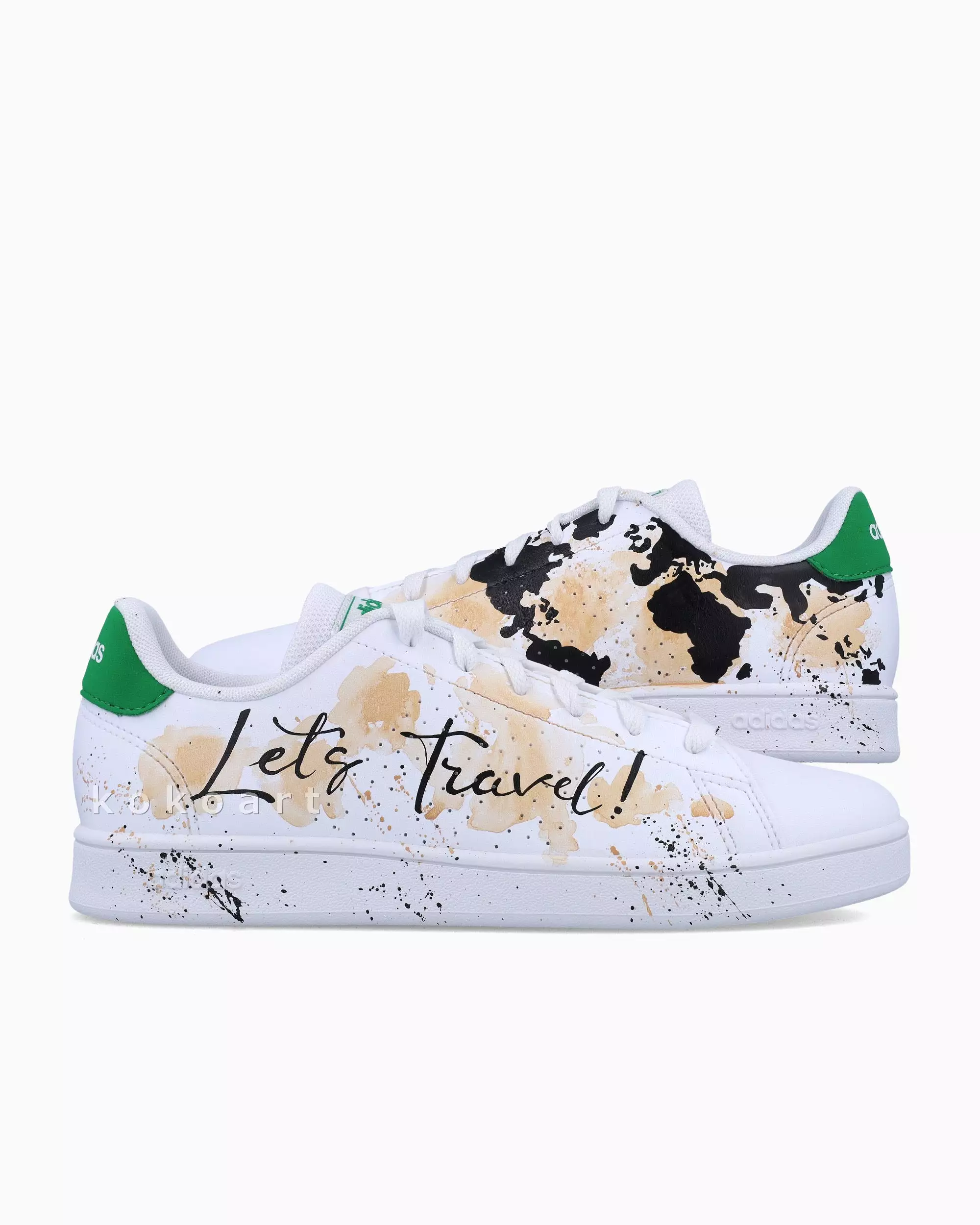 Adidas Hand Painted Let's Travel