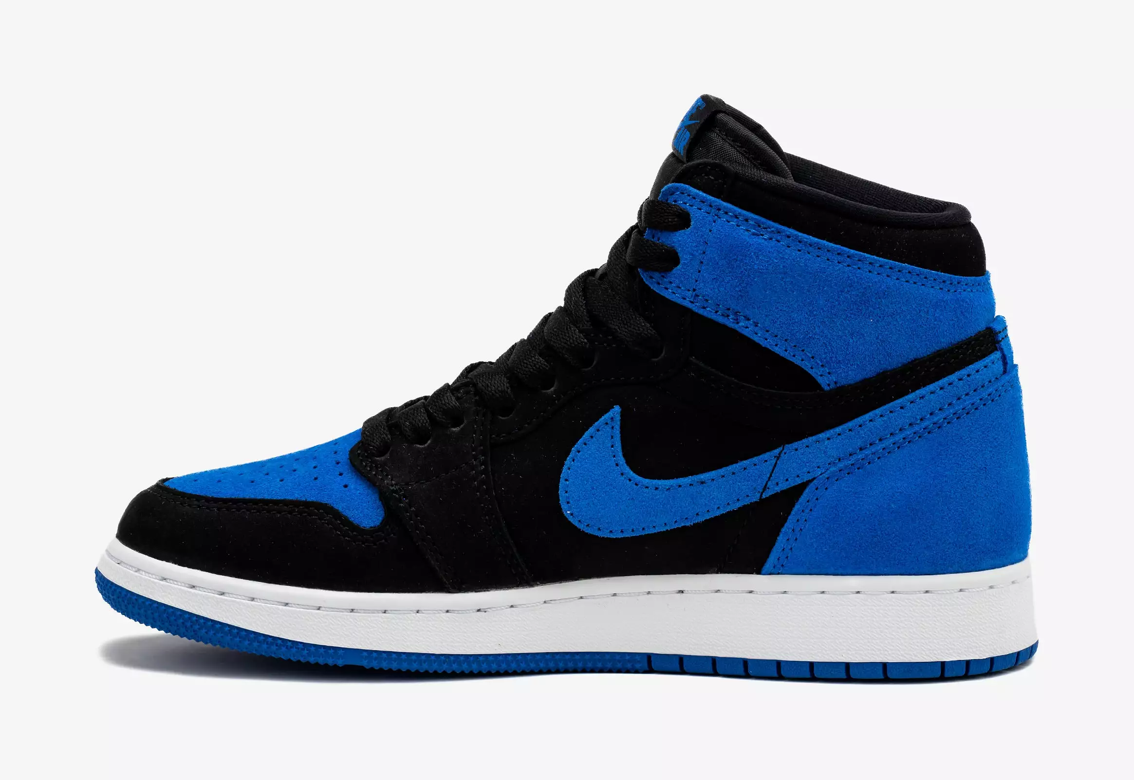 Air Jordan 1 High OG Royal Reimagined Grade School Lifestyle Shoes (Black/White/Royal Blue/Royal Blue) Free Shipping