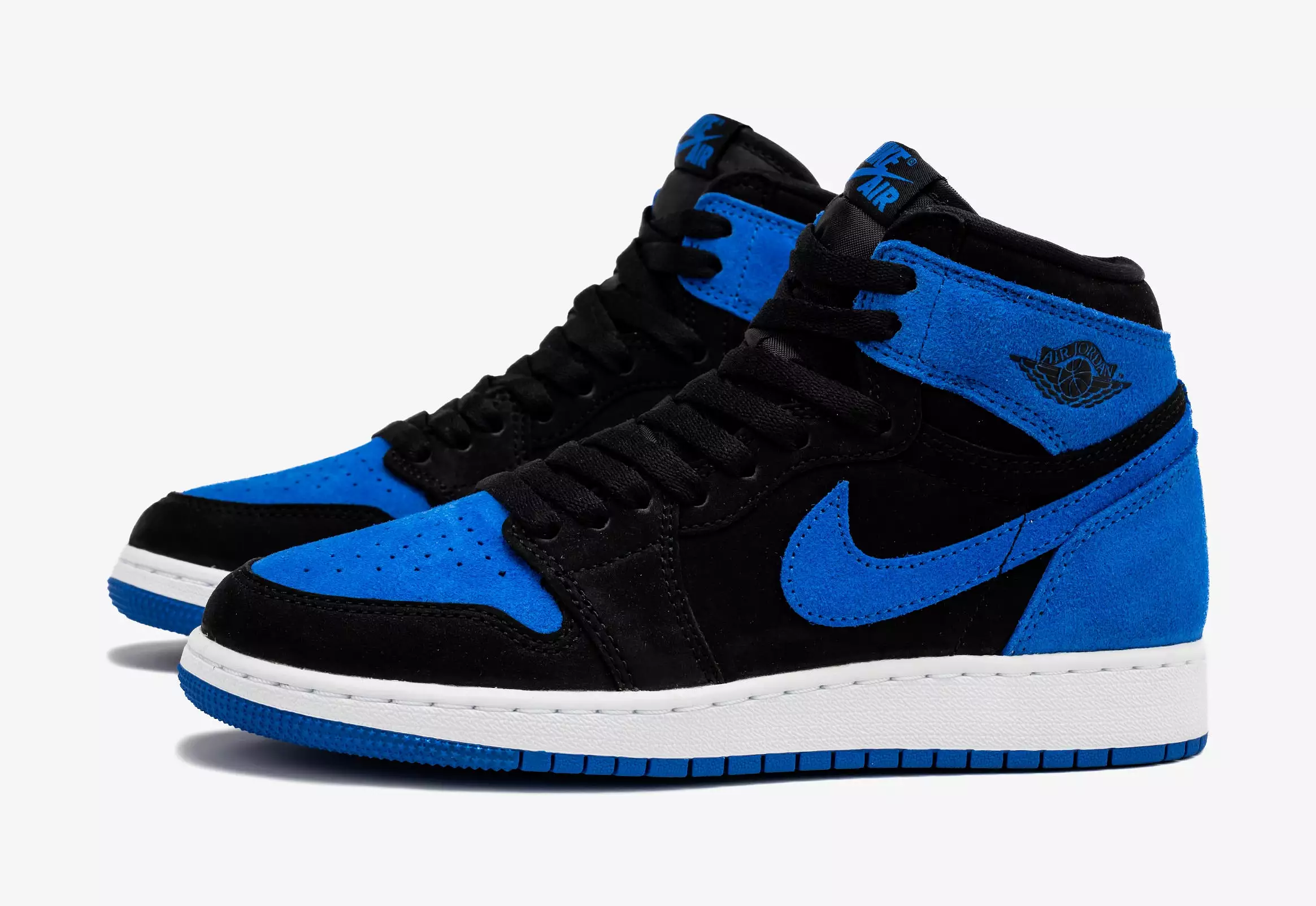 Air Jordan 1 High OG Royal Reimagined Grade School Lifestyle Shoes (Black/White/Royal Blue/Royal Blue) Free Shipping