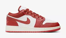 Air Jordan 1 Low SE Dune Red Grade School Lifestyle Shoes (White/Lobster/Sail/Dune Red)