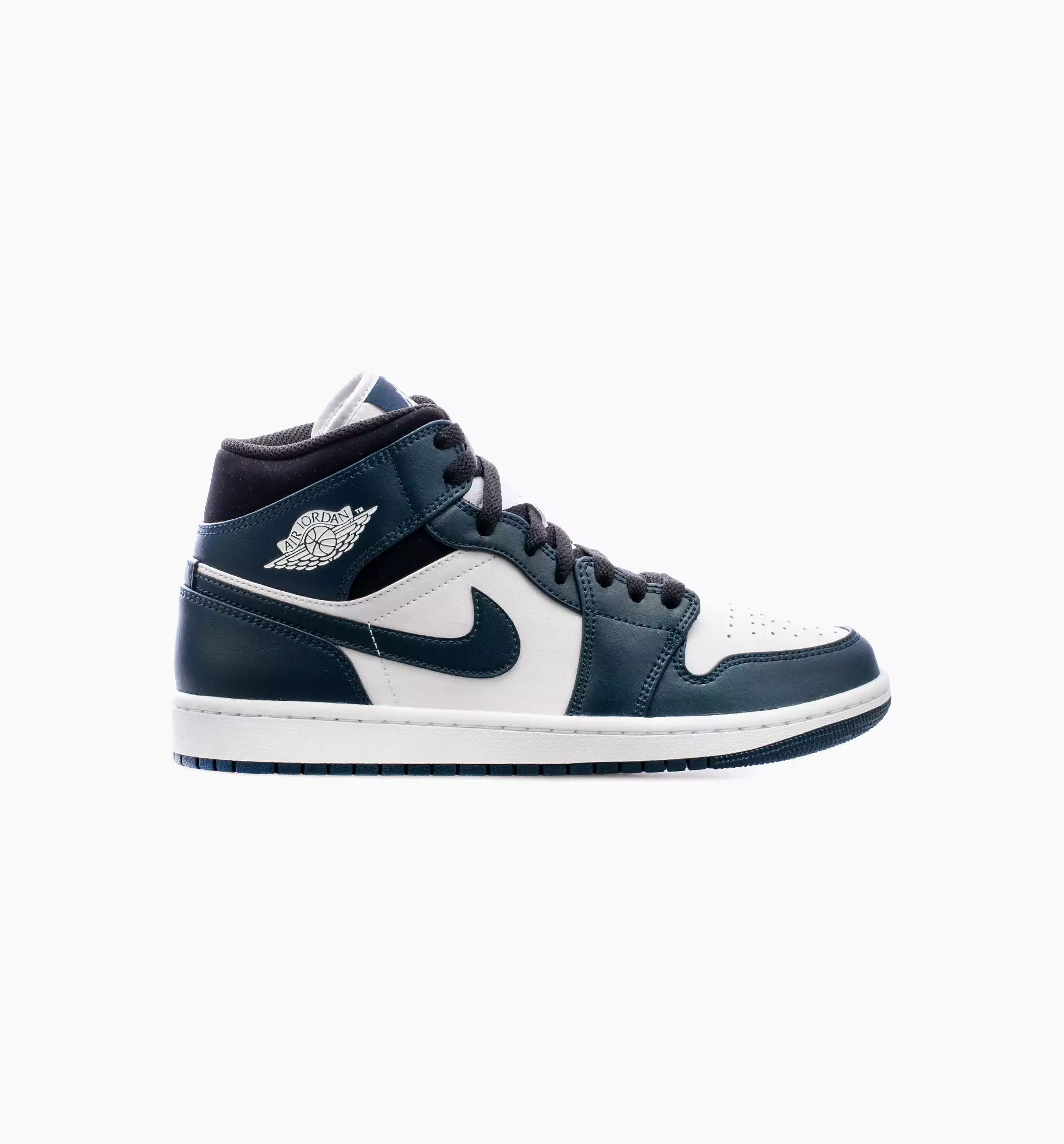 Air Jordan 1 Mid Dark Teal Mens Lifestyle Shoes - Black/ Armory Navy