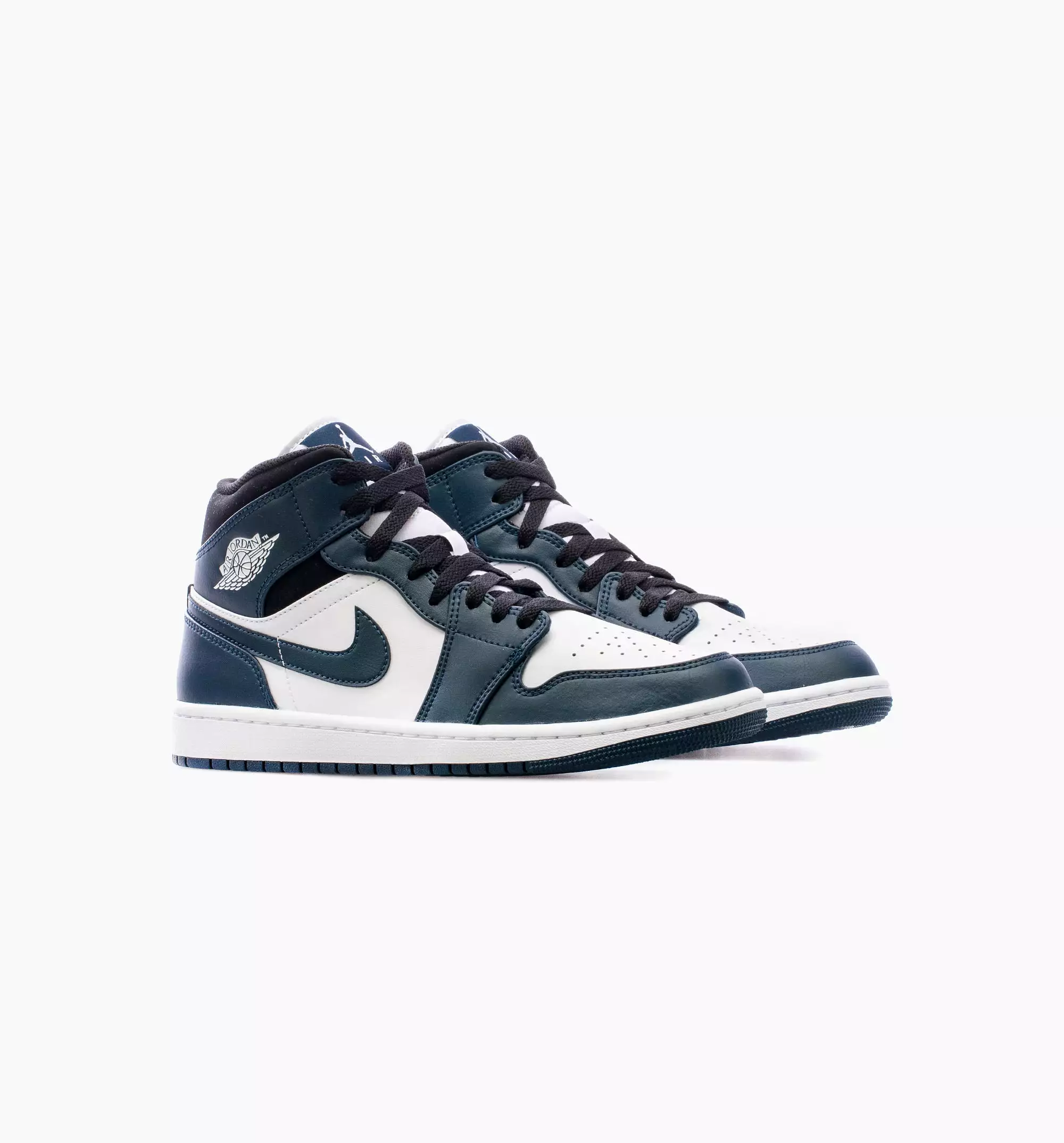 Air Jordan 1 Mid Dark Teal Mens Lifestyle Shoes - Black/ Armory Navy