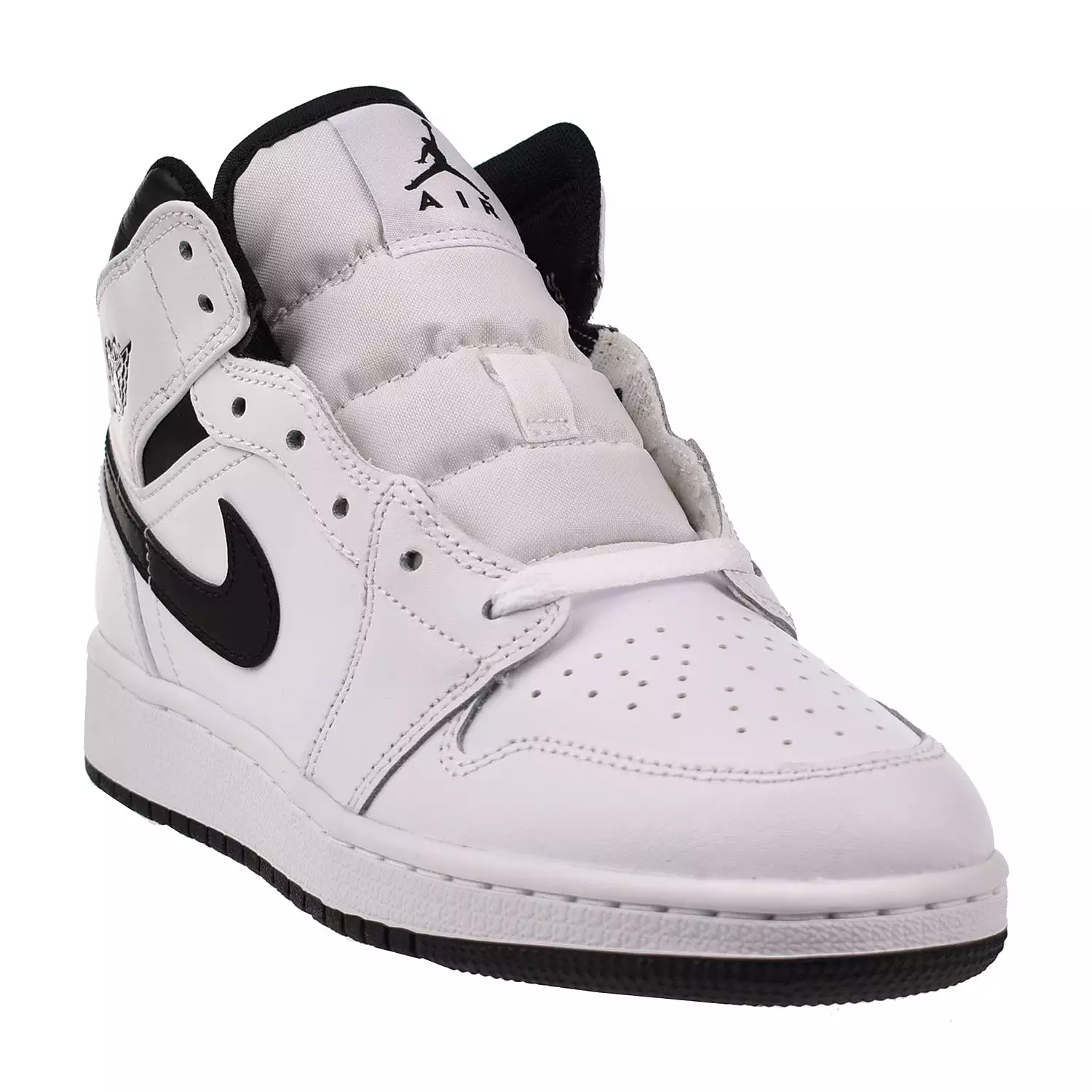 Air Jordan 1 Mid (GS) Big Kids' Shoes Black-White