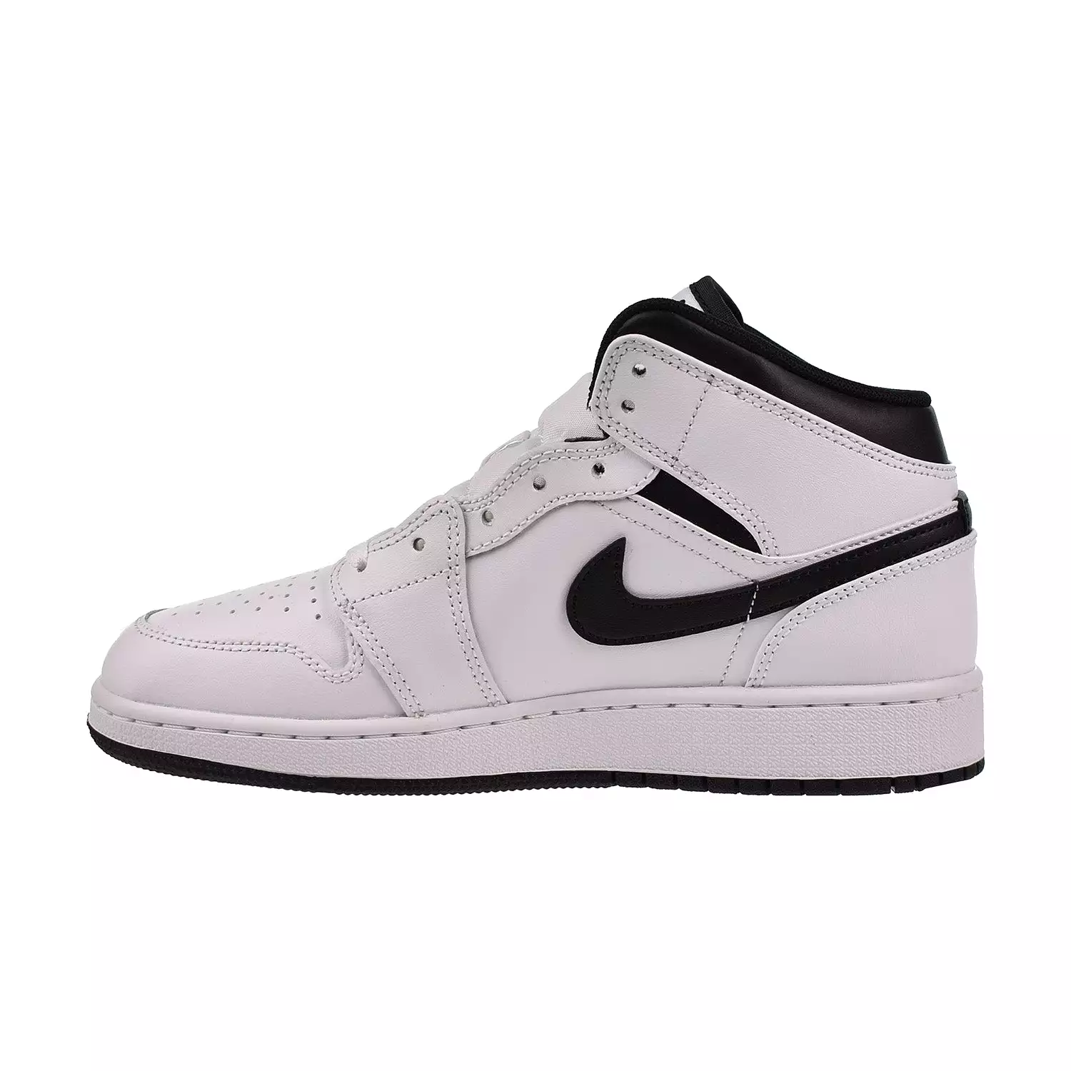 Air Jordan 1 Mid (GS) Big Kids' Shoes Black-White