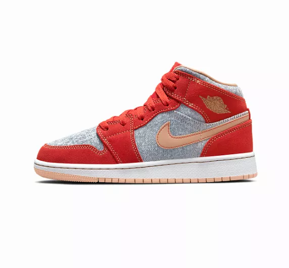 Air Jordan 1 Mid GS Denim Red