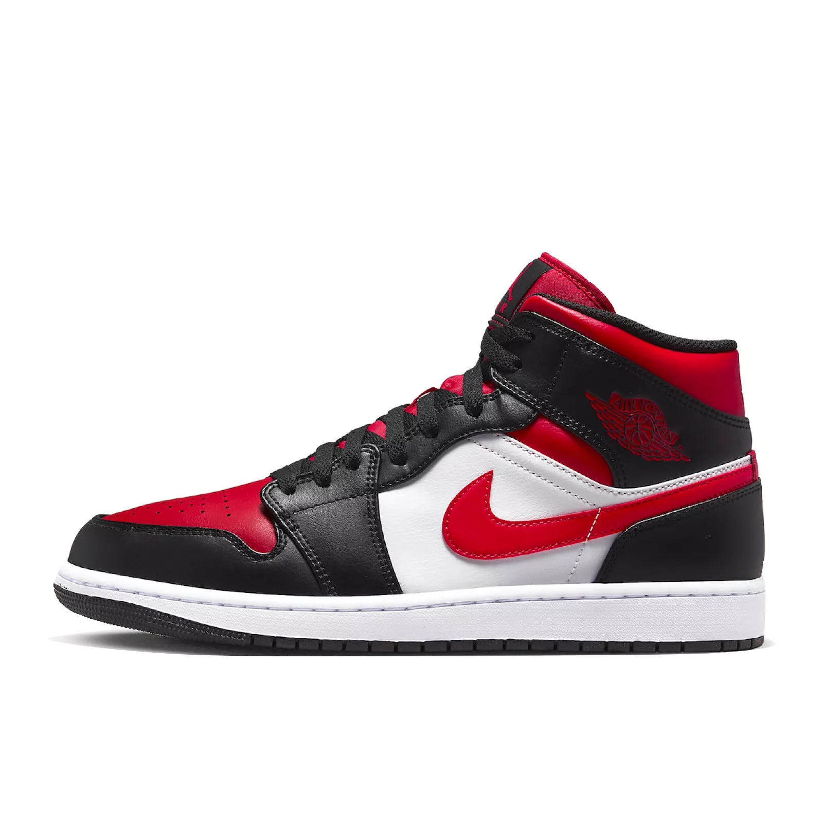 AIR JORDAN 1 MID - WHITE/FIRE RED-BLACK