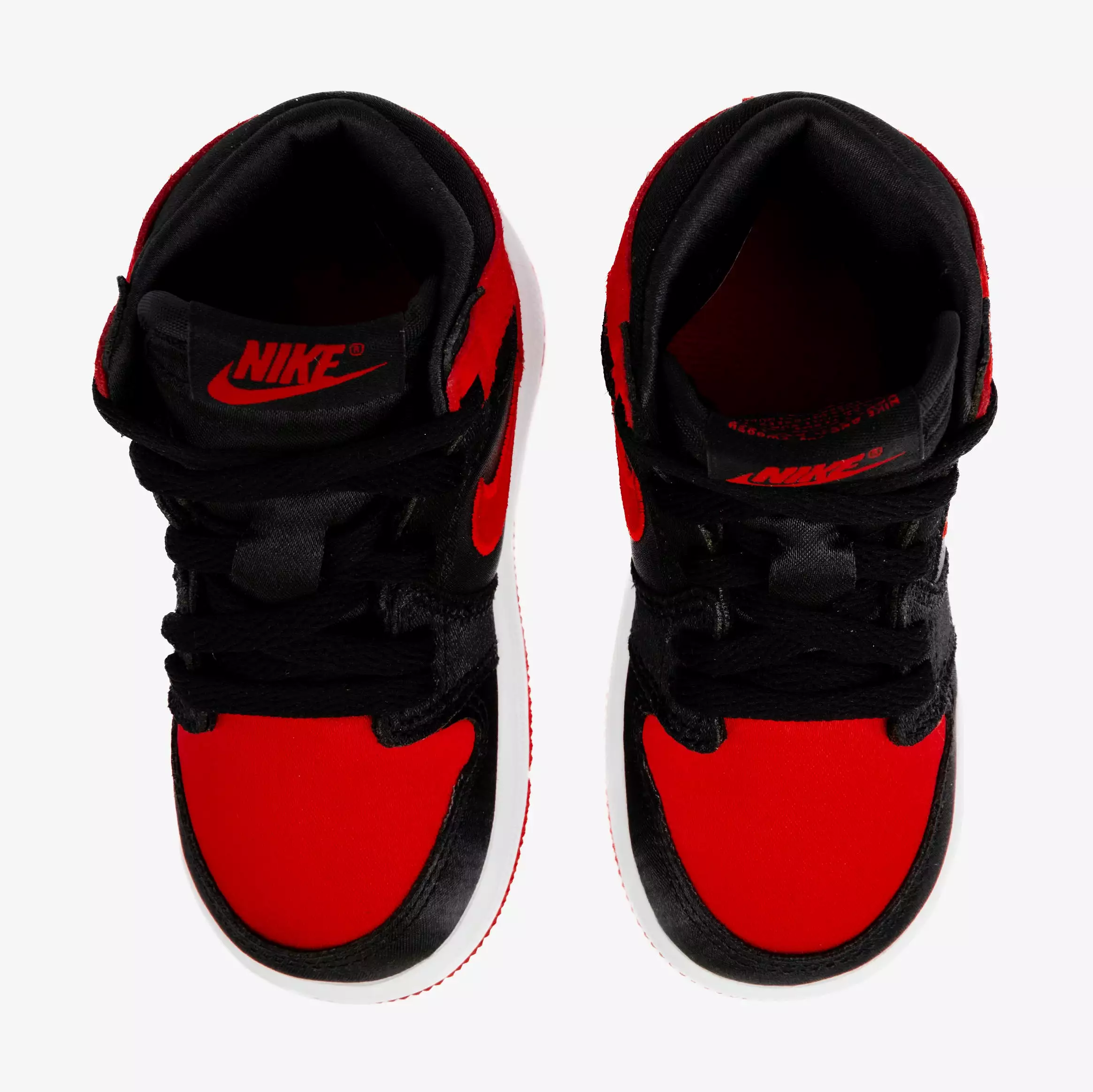 Air Jordan 1 Retro Hi OG Satin Bred Infant Toddler Lifestyle Shoes (Black/Red) Free Shipping