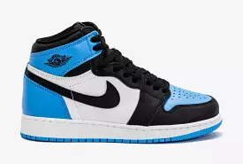 Air Jordan 1 Retro High OG University Blue Grade School Lifestyle Shoes (Black/Blue)