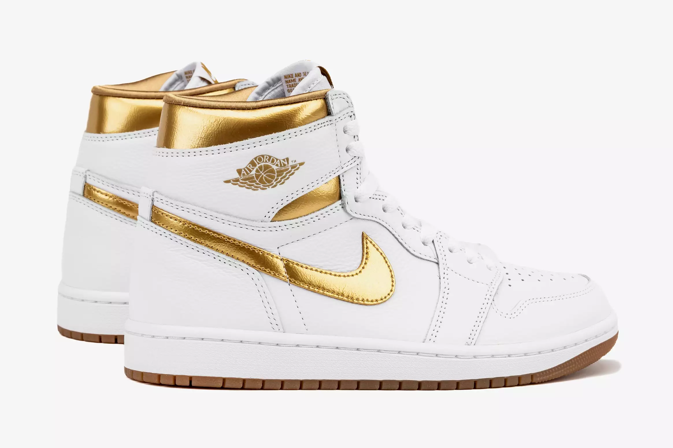 Air Jordan 1 Retro High OG White and Gold Womens Lifestyle Shoes (White/Metallic Gold/Light Brown)