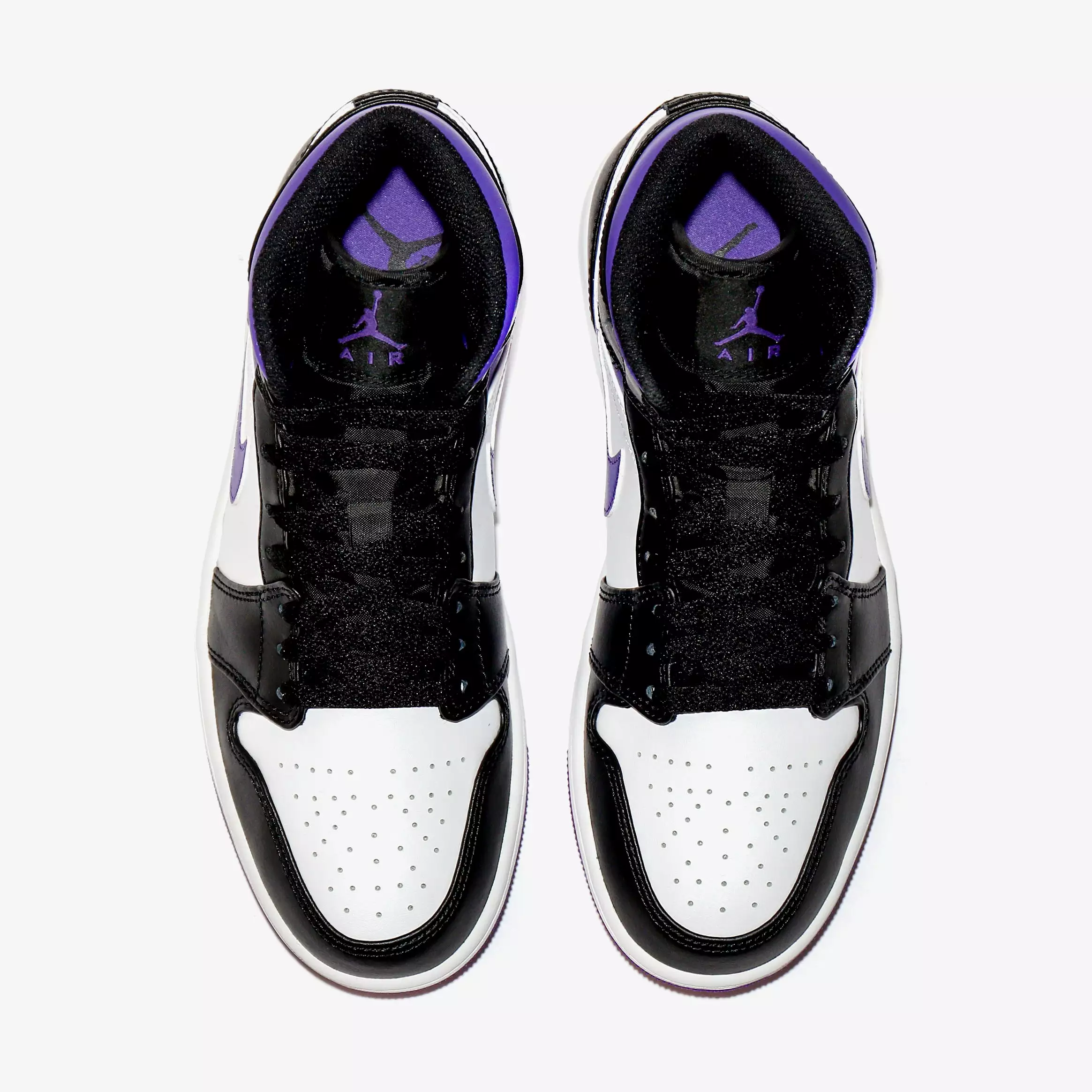 Air Jordan 1 Retro Mid Court Purple Mens Lifestyle Shoes (Black/Purple)