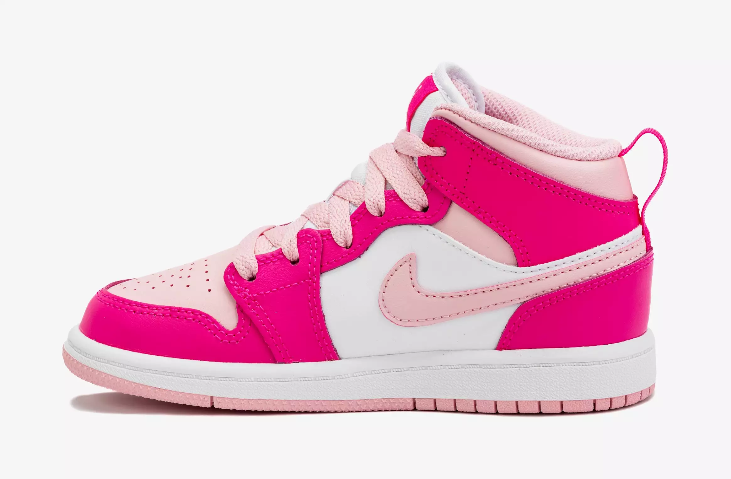 Air Jordan 1 Retro Mid Medium Soft Pink Preschool Lifestyle Shoes (Pink)