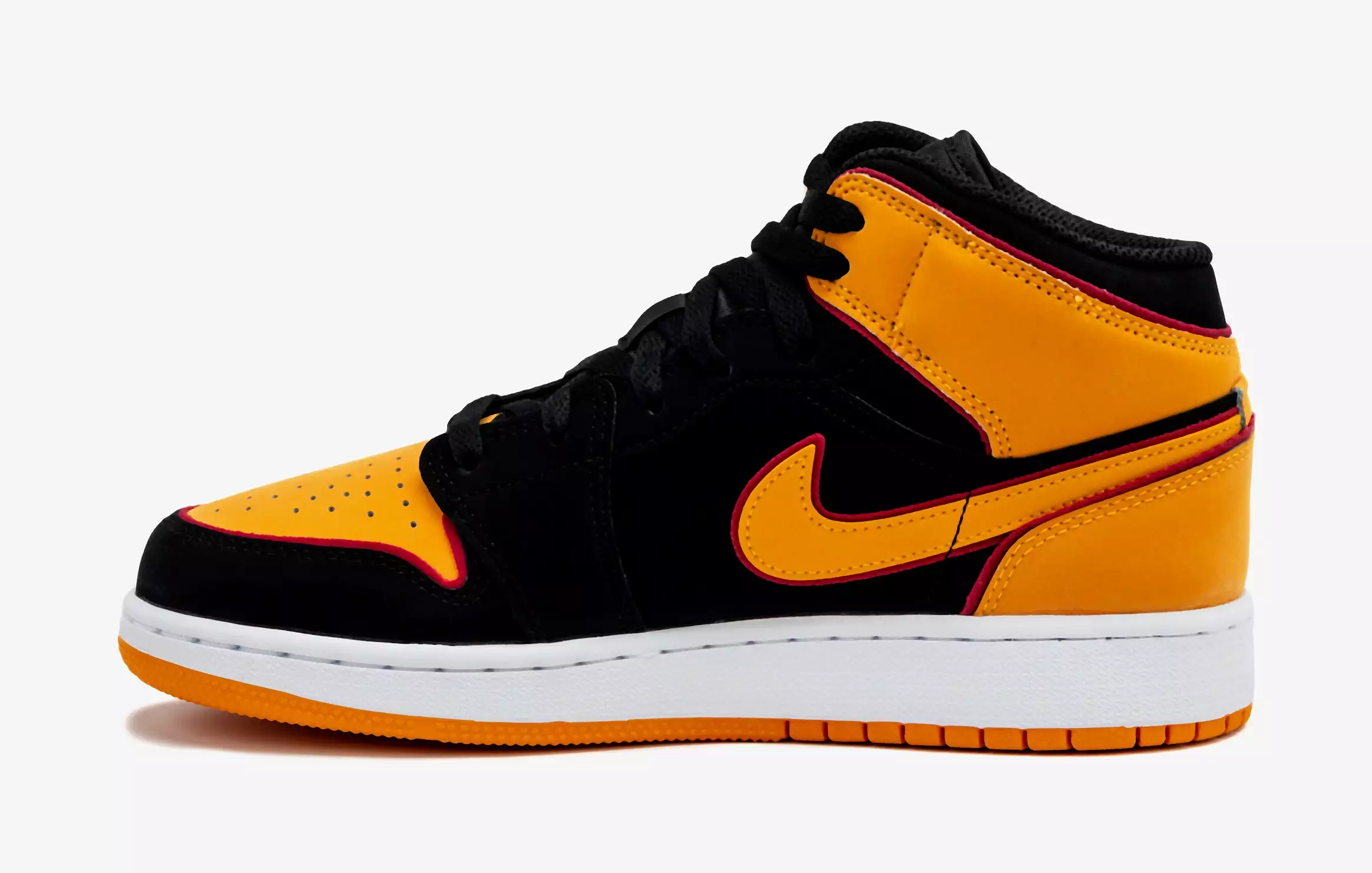 Air Jordan 1 Retro Mid SE Vivid Orange Grade School Lifestyle Shoes (Vivid Orange/Black)