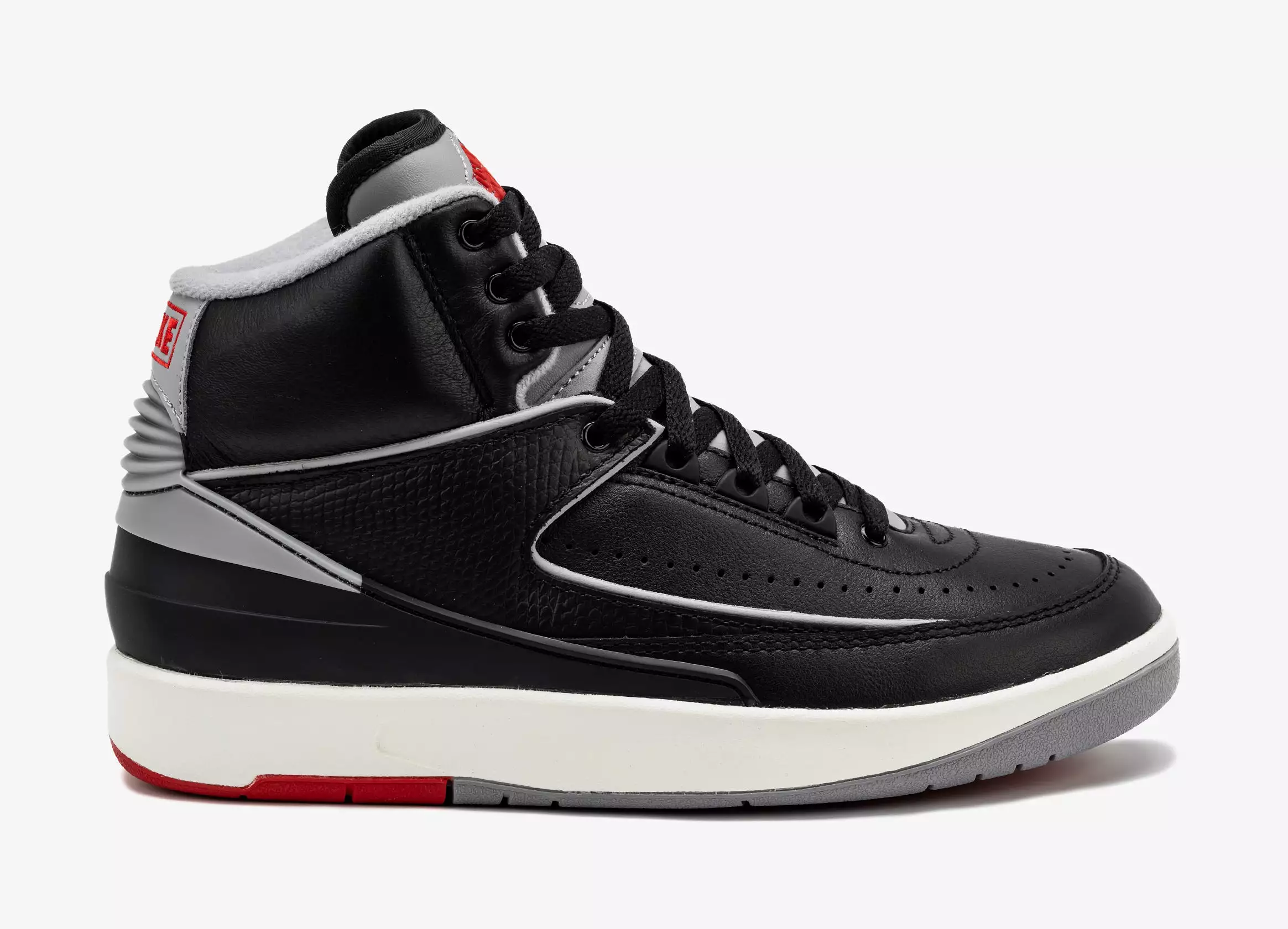 Air Jordan 2 Retro Black Cement Grade School Lifestyle Shoes (Black/Cement Grey)