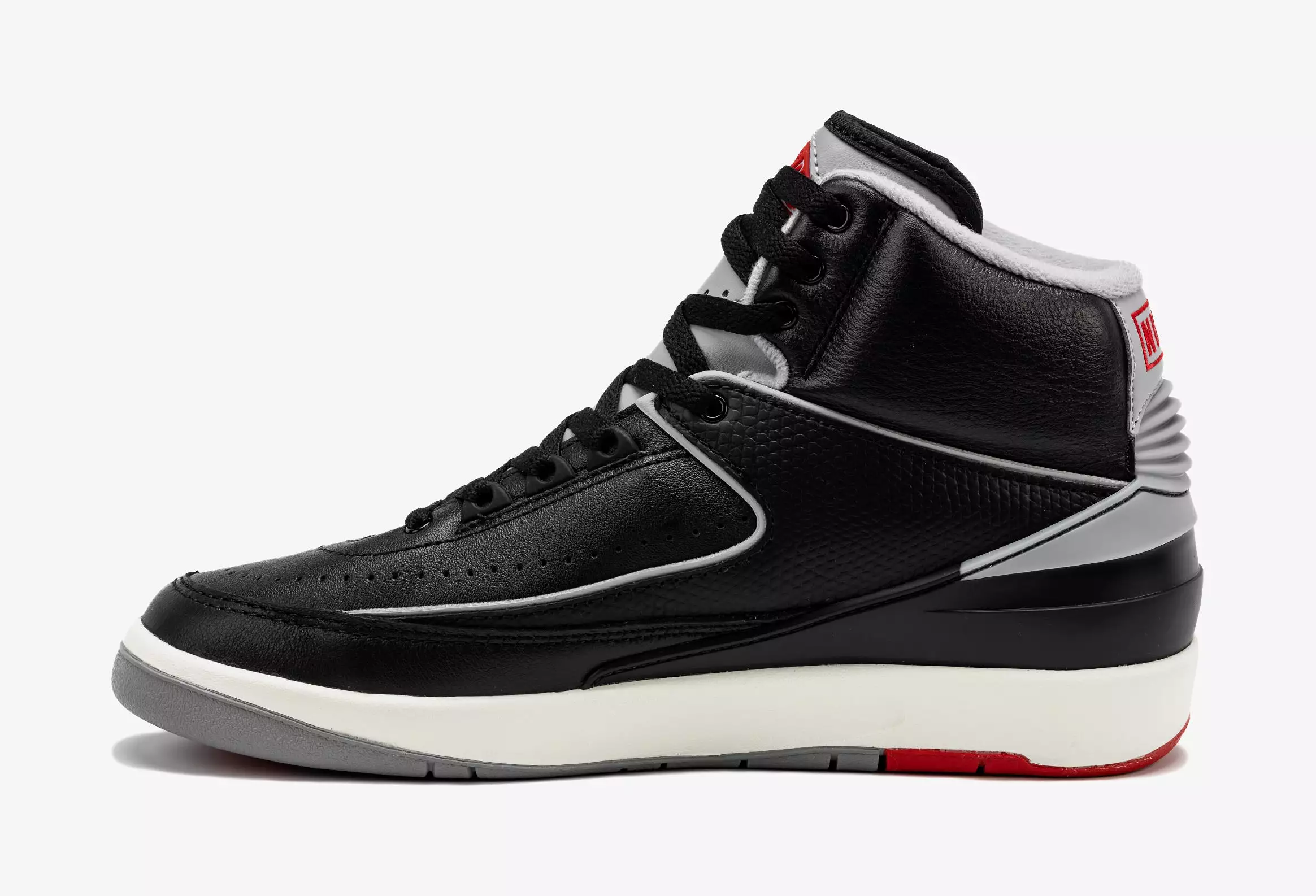 Air Jordan 2 Retro Black Cement Mens Lifestyle Shoes (Black/Cement Grey)