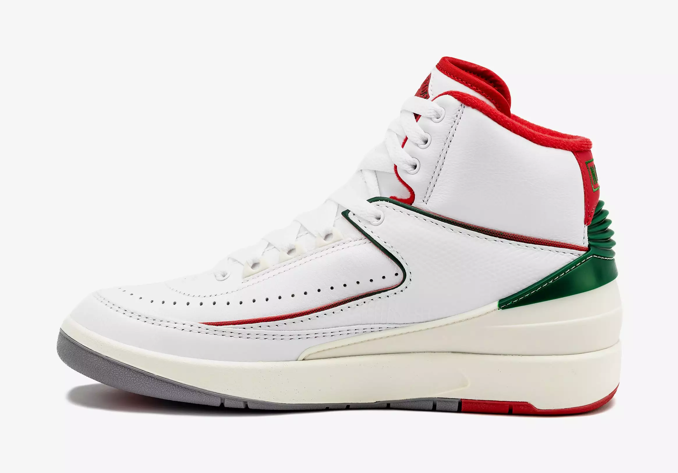 Air Jordan 2 Retro Italy Grade School Lifestyle Shoes (White/Fire Red) Free Shipping