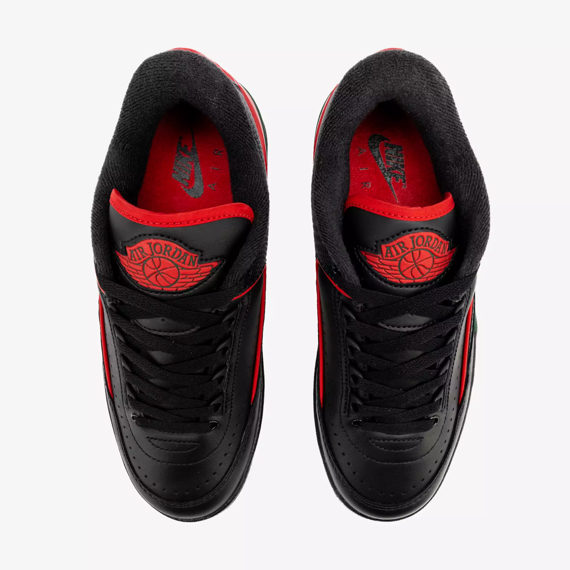 Air Jordan 2 Retro Low Christmas Grade School Lifestyle Shoes (Black/Fire Red/Cement Grey) Free Shipping