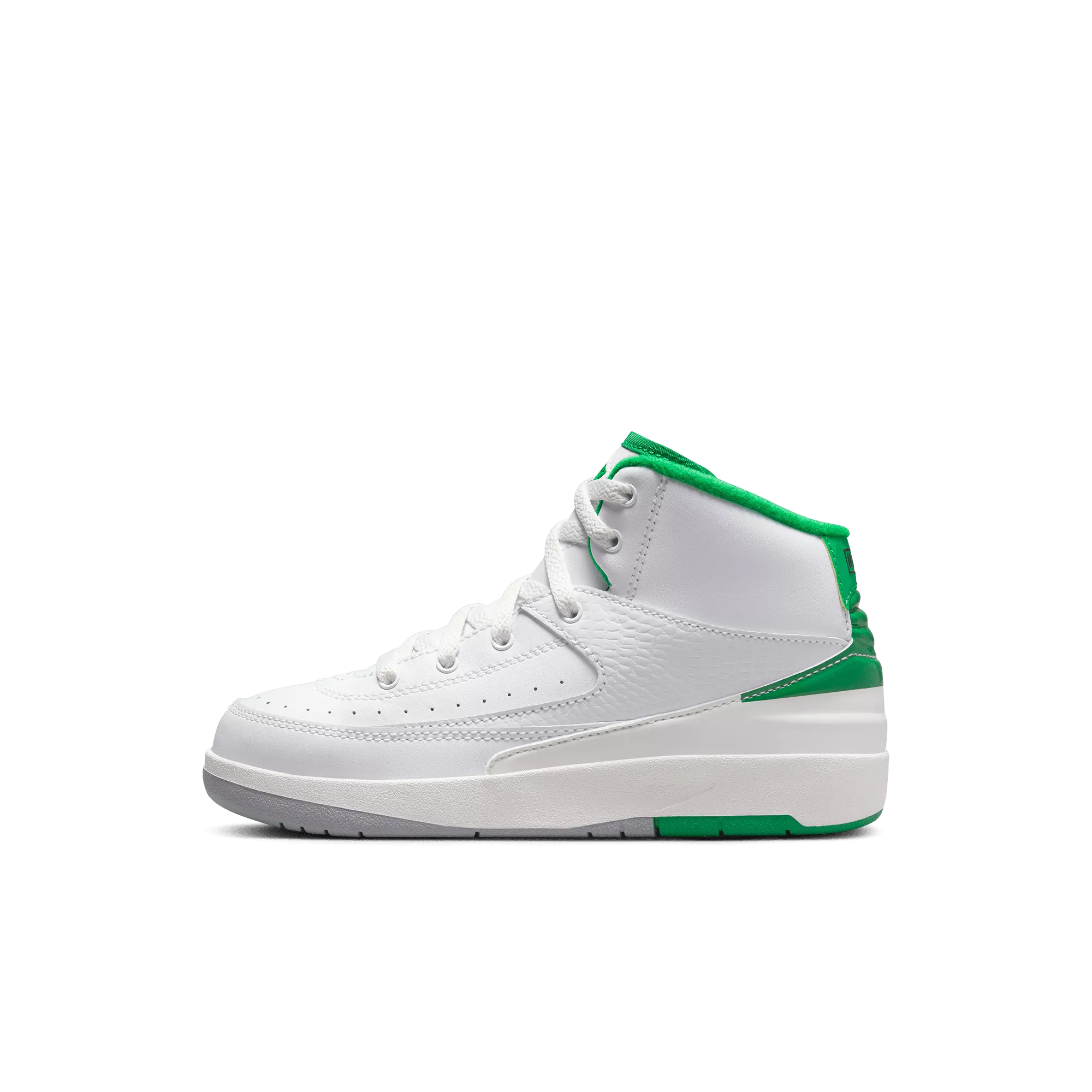 AIR JORDAN 2 RETRO PS - WHITE/LUCKY GREEN-SAIL-LT STEEL GREY