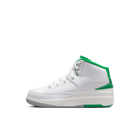 AIR JORDAN 2 RETRO PS - WHITE/LUCKY GREEN-SAIL-LT STEEL GREY