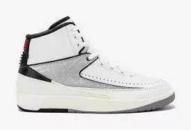 Air Jordan 2 Retro Python Grade School Lifestyle Shoes (White/Fire Red/Black/Sail/Cement Grey)