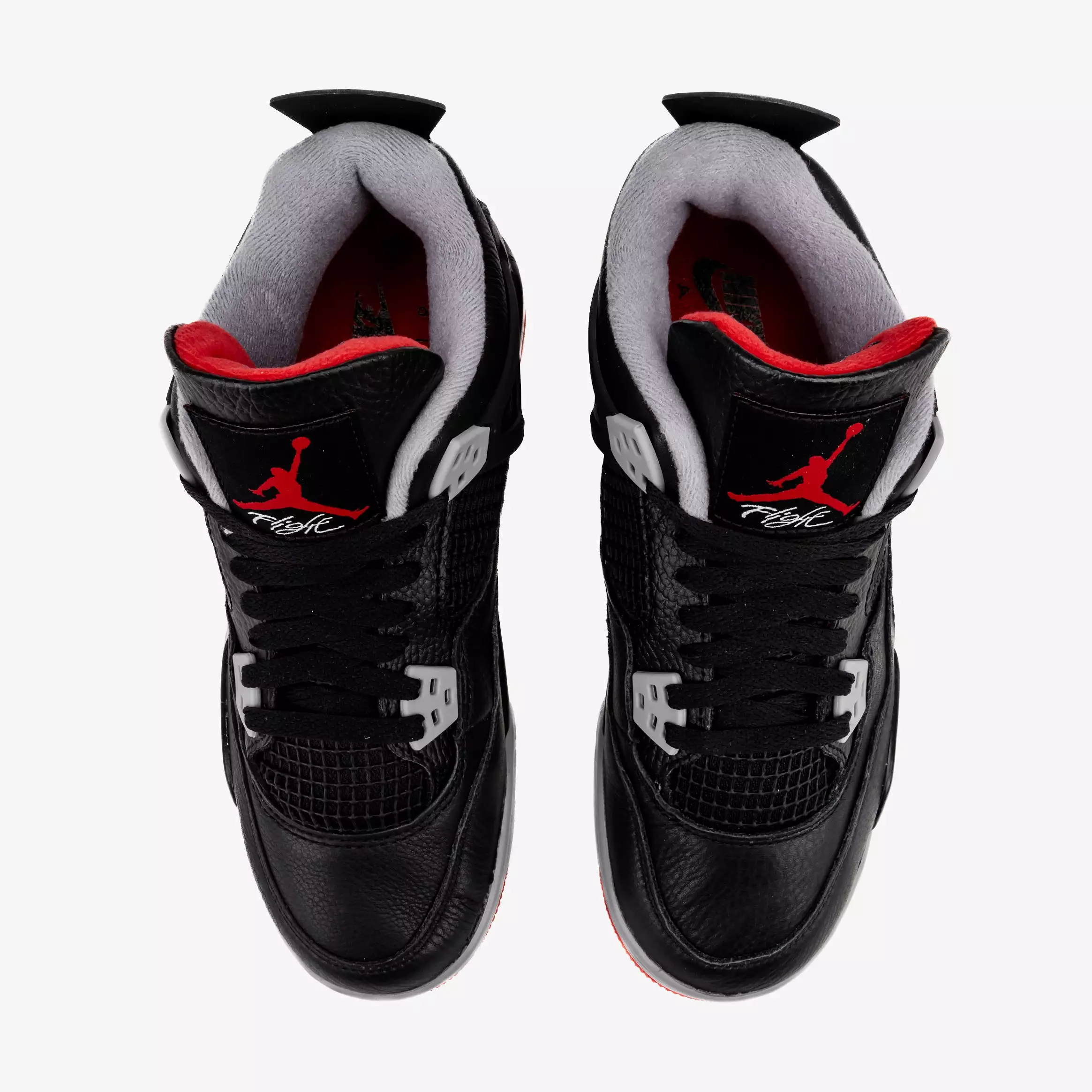 Air Jordan 4 Retro Bred Reimagined Grade School Lifestyle Shoes (Black/Fire Red/Cement Grey)