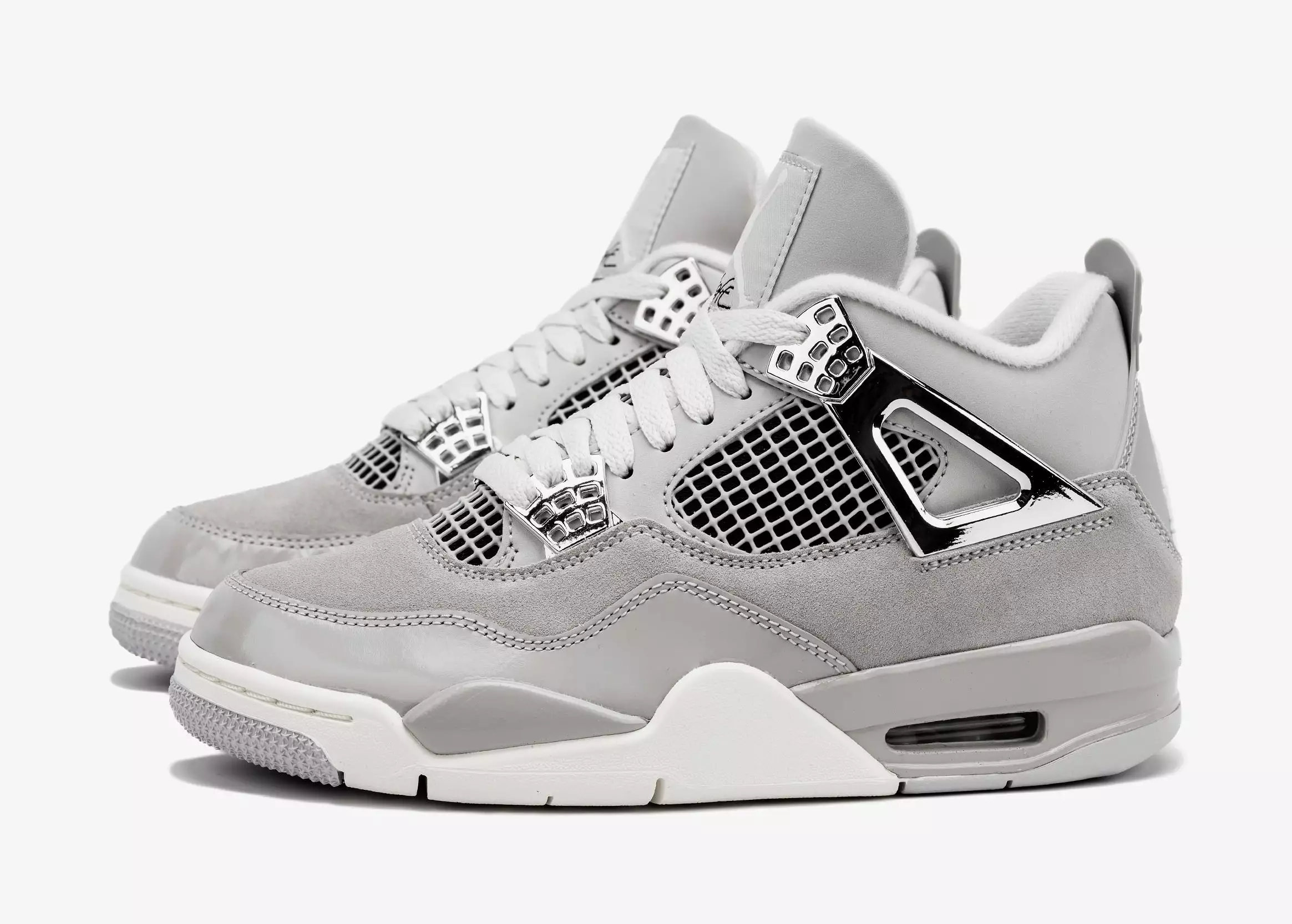 Air Jordan 4 Retro Frozen Moments Womens Lifestyle Shoes (Grey/White) Limit One Per Customer