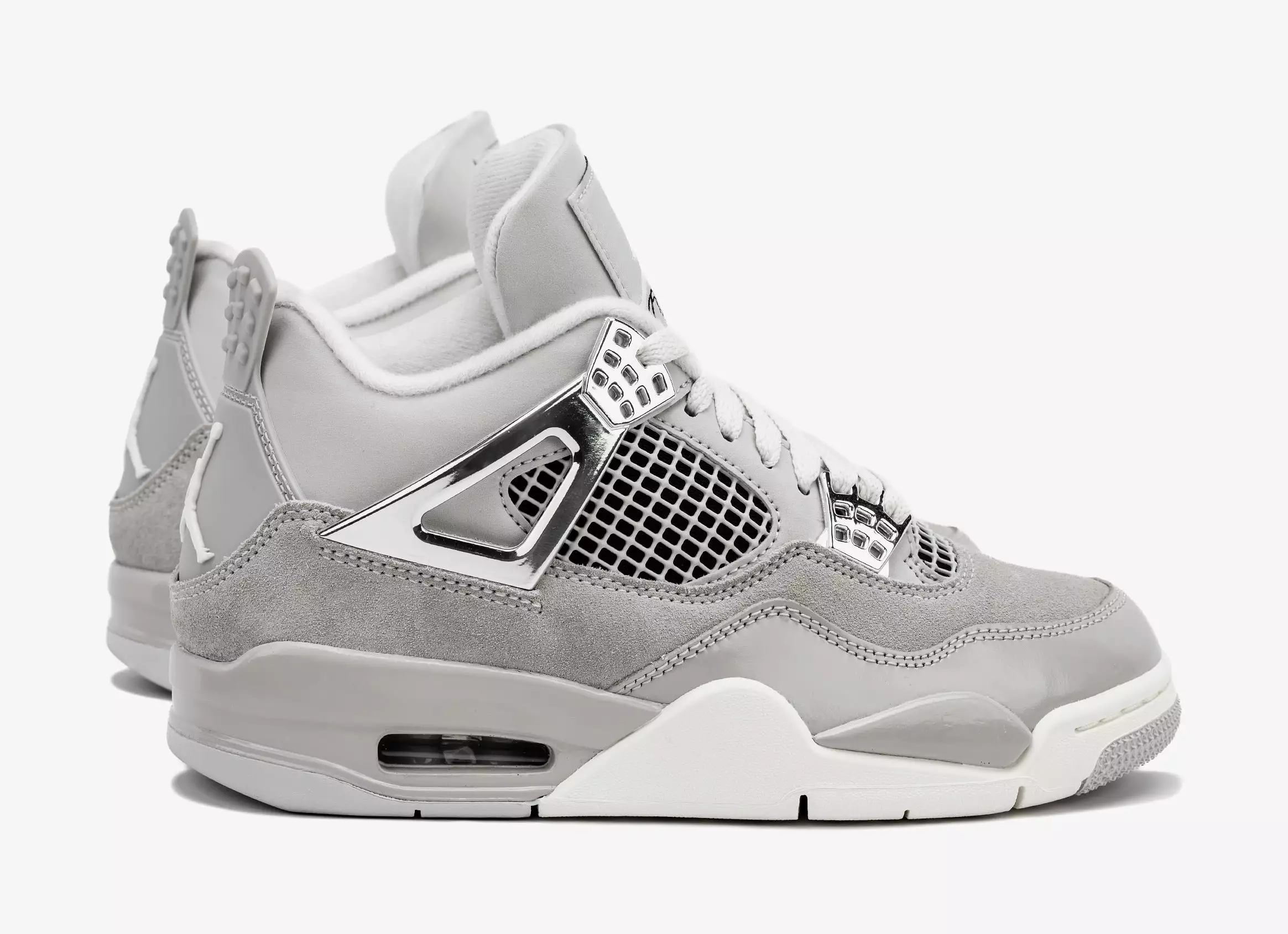 Air Jordan 4 Retro Frozen Moments Womens Lifestyle Shoes (Grey/White) Limit One Per Customer