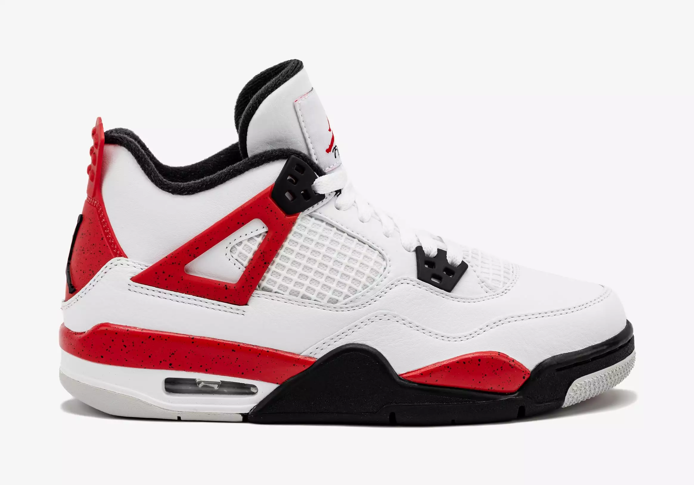 Air Jordan 4 Retro Red Cement Grade School Lifestyle Shoes (White/Red) Free Shipping