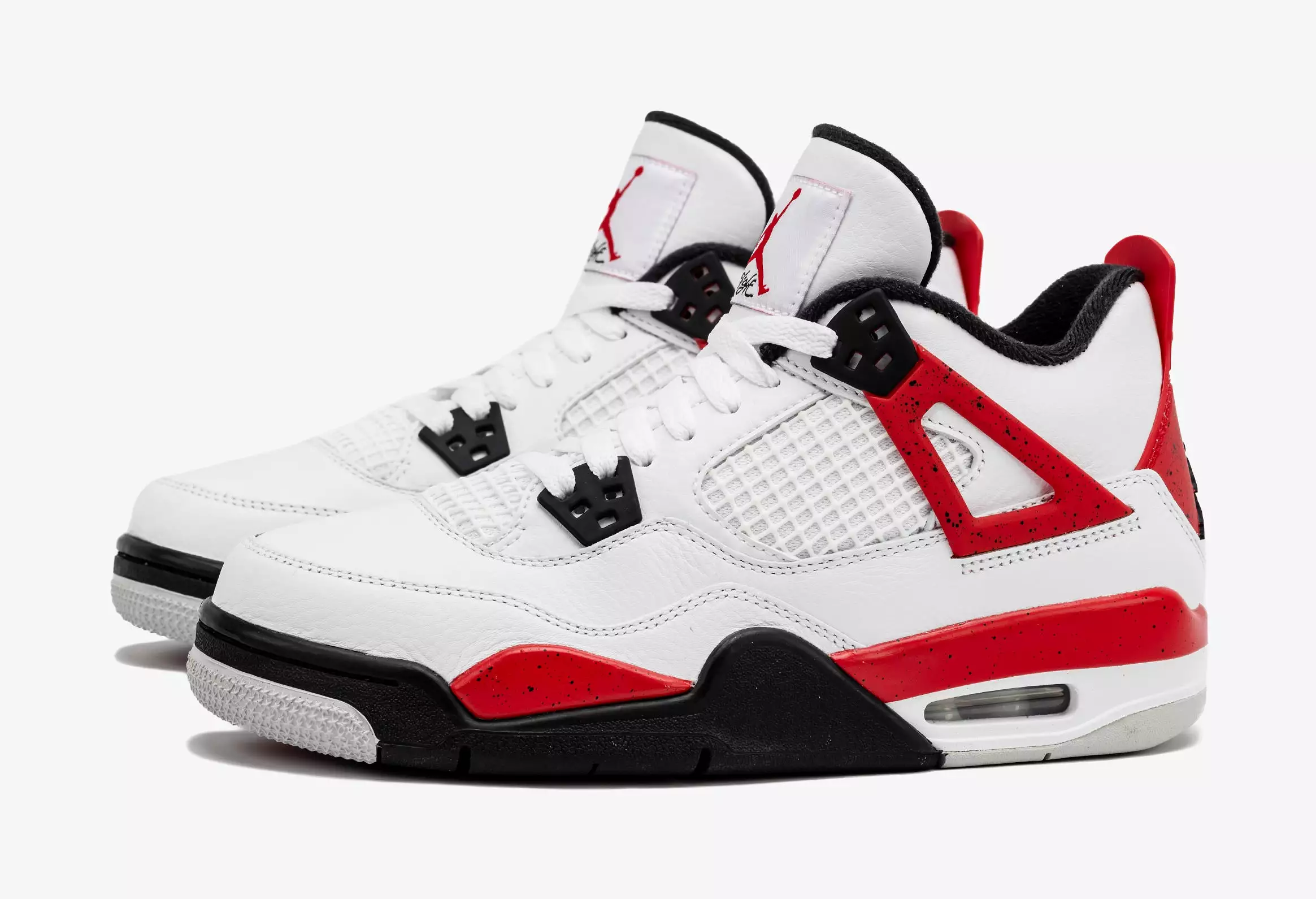 Air Jordan 4 Retro Red Cement Grade School Lifestyle Shoes (White/Red) Free Shipping