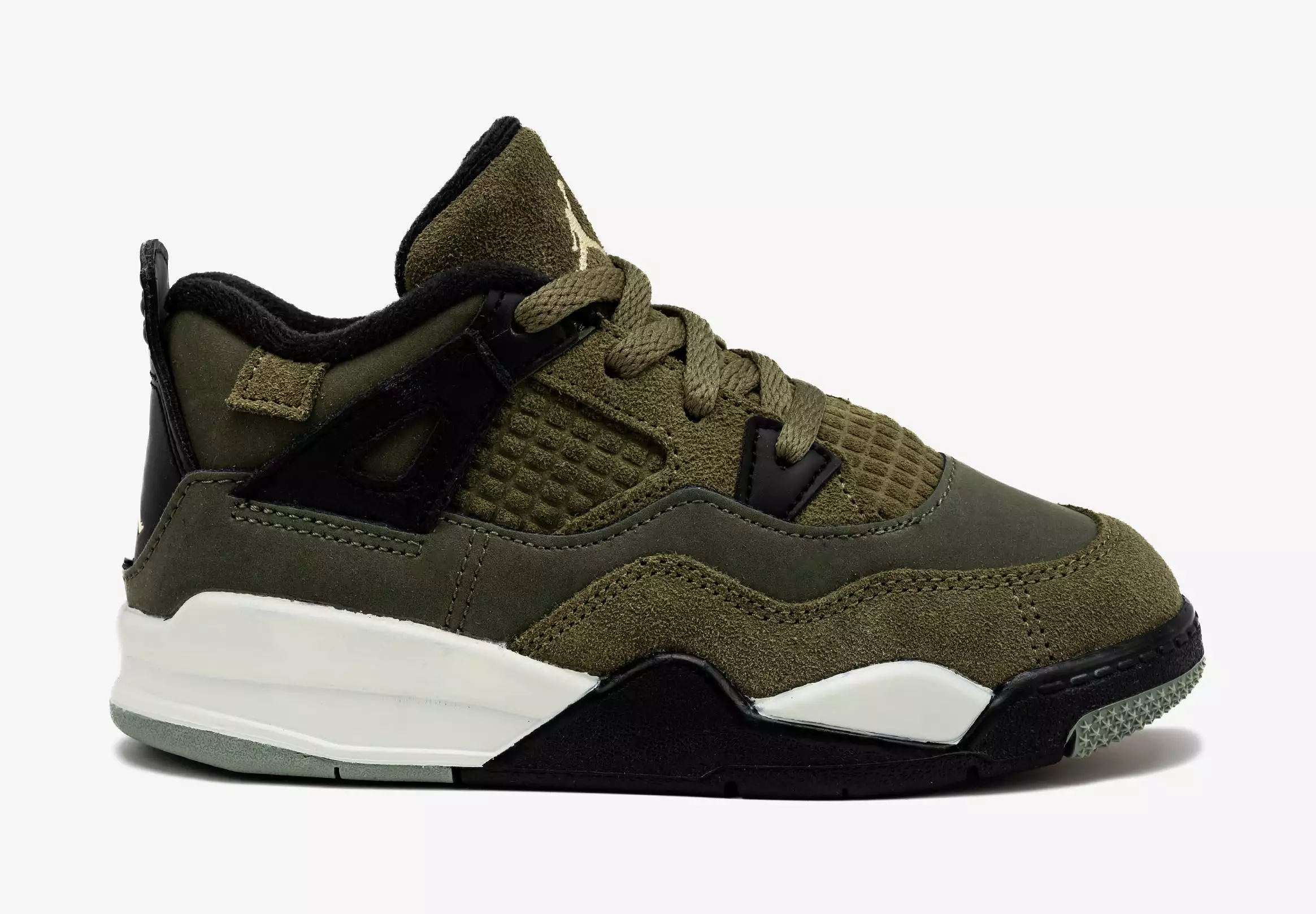 Air Jordan 4 Retro SE Craft Olive Infant Toddler Lifestyle Shoes (Medium Olive)