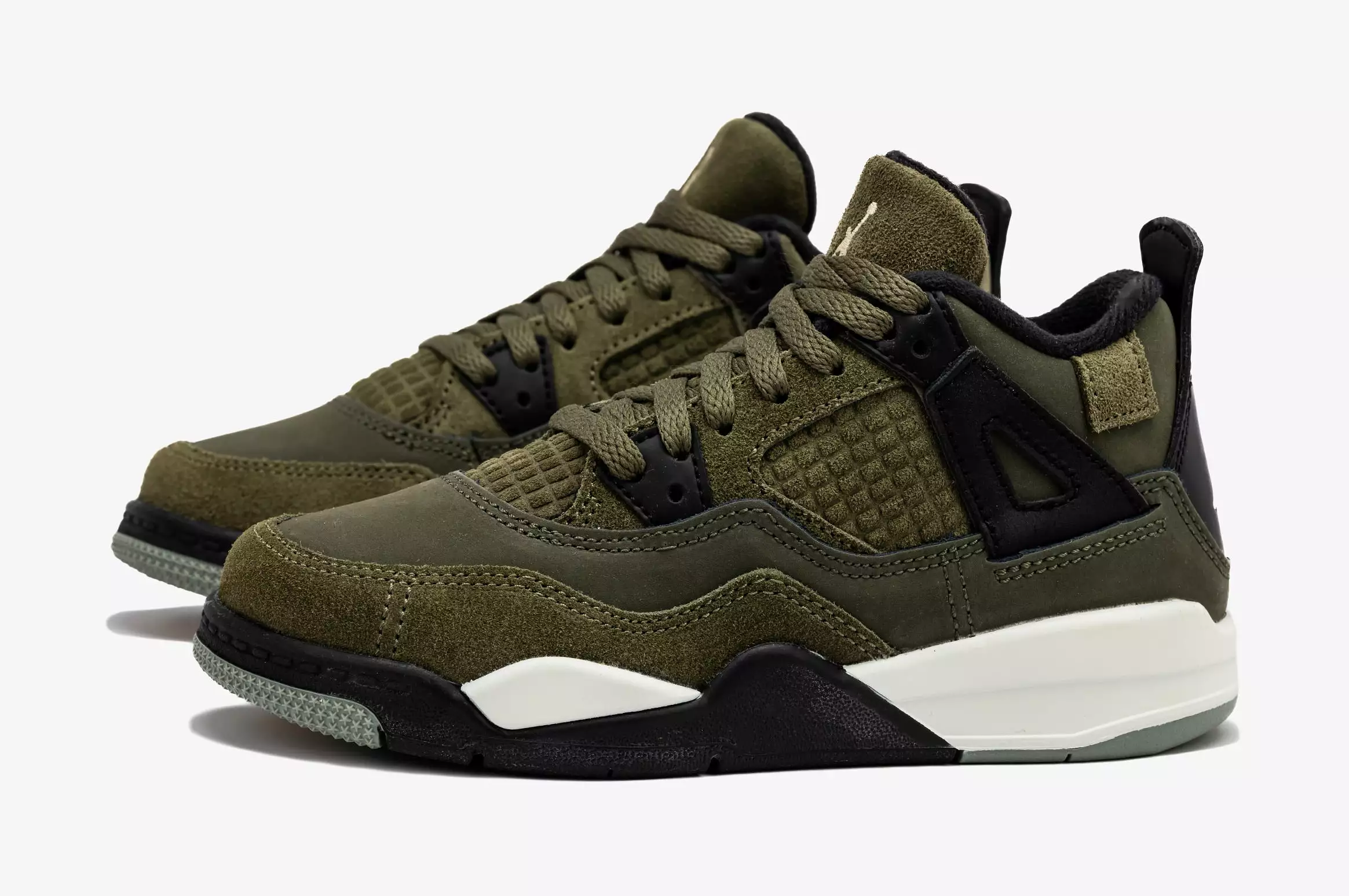 Air Jordan 4 Retro SE Craft Olive Preschool Lifestyle Shoes (Medium Olive)