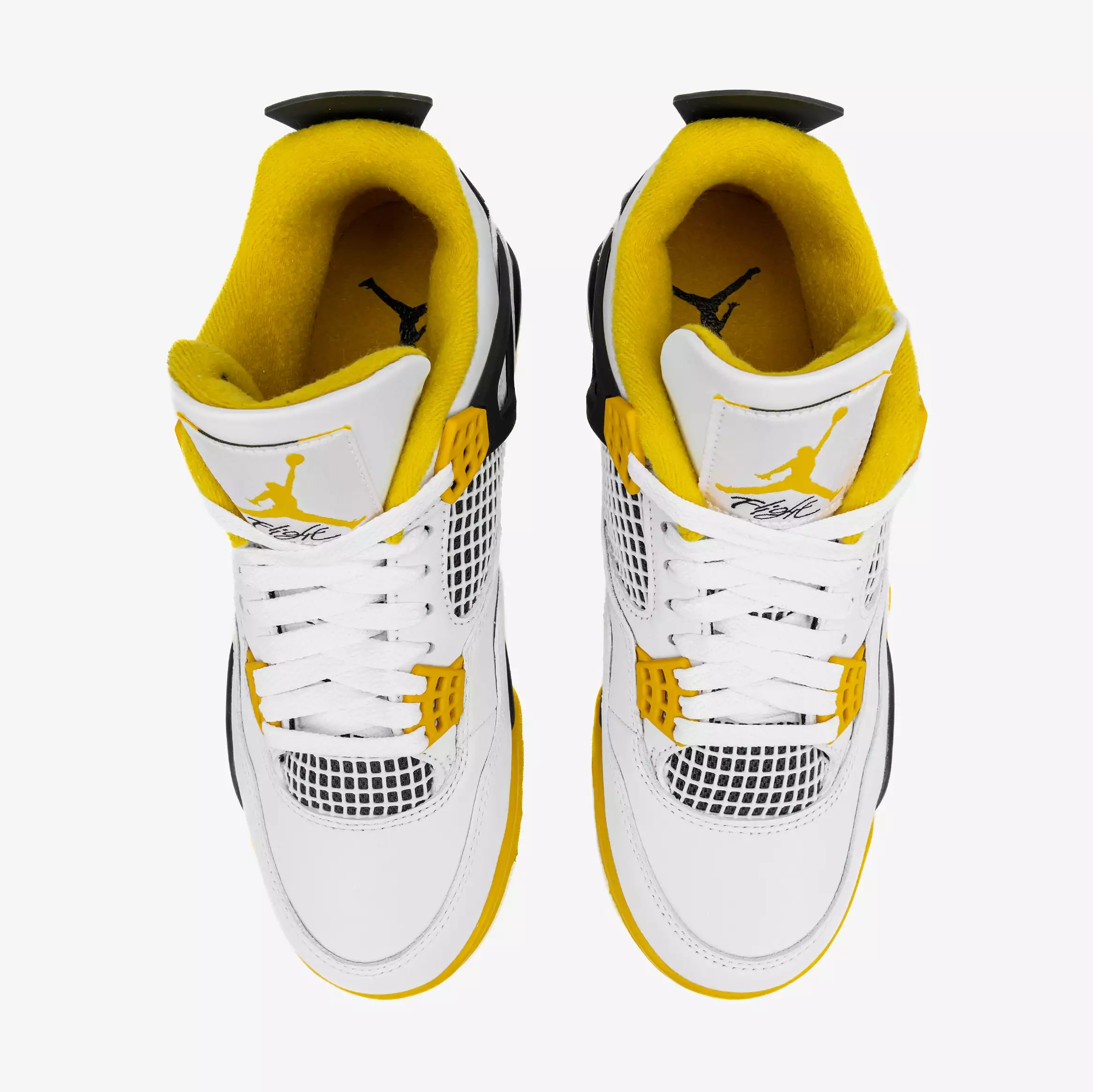 Air Jordan 4 Retro Vivid Sulfur Womens Lifestyle Shoes (White/Coconut Milk/Vivid Sulfur)