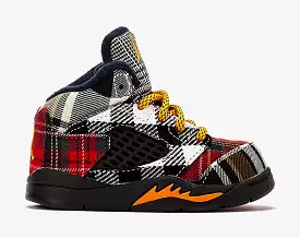 Air Jordan 5 Retro Plaid Infant Toddler Lifestyle Shoes (Multi/Black) Free Shipping