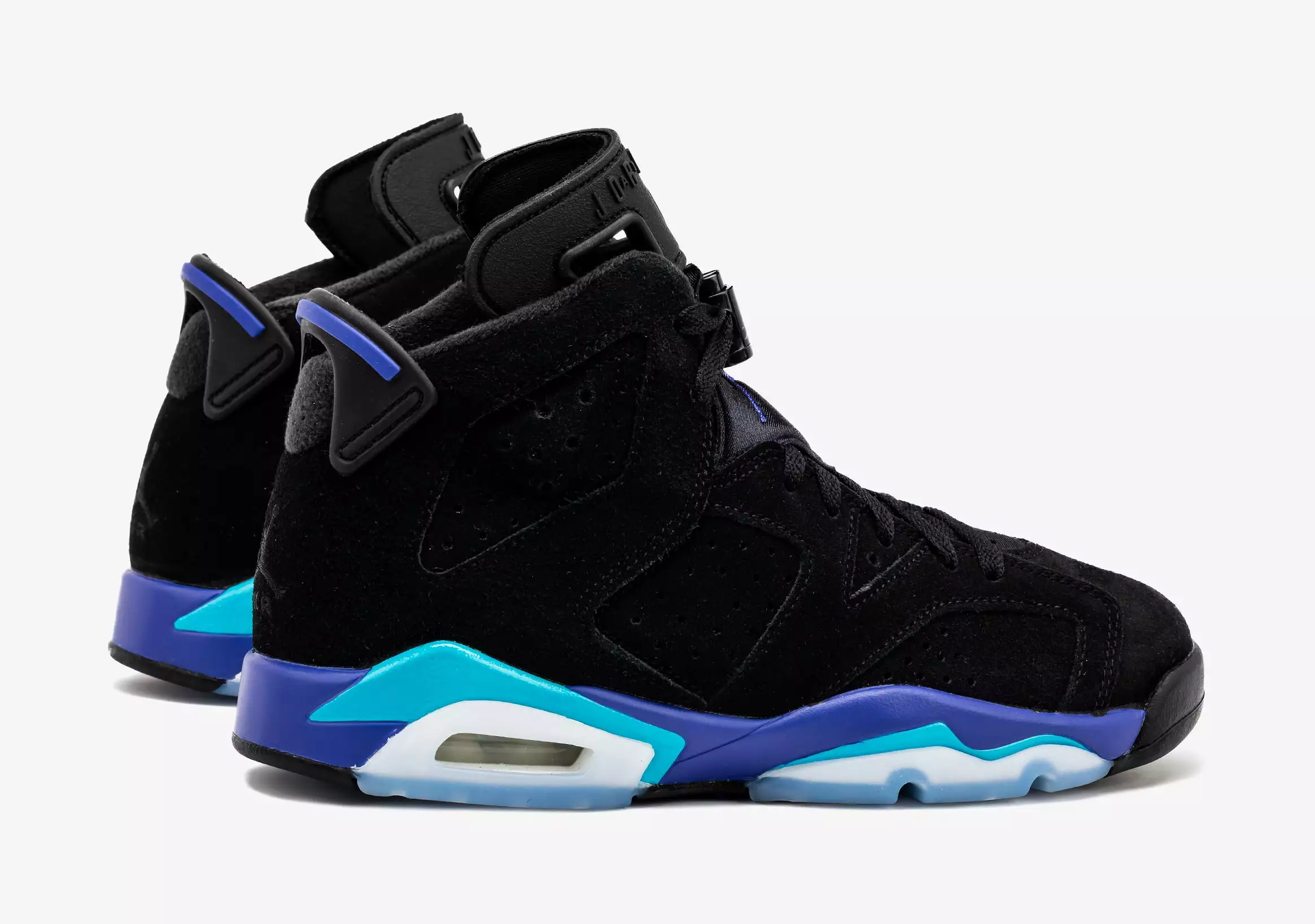 Air Jordan 6 Retro Aqua Grade School Lifestyle Shoes (Black/Aquatone/Bright Concord)