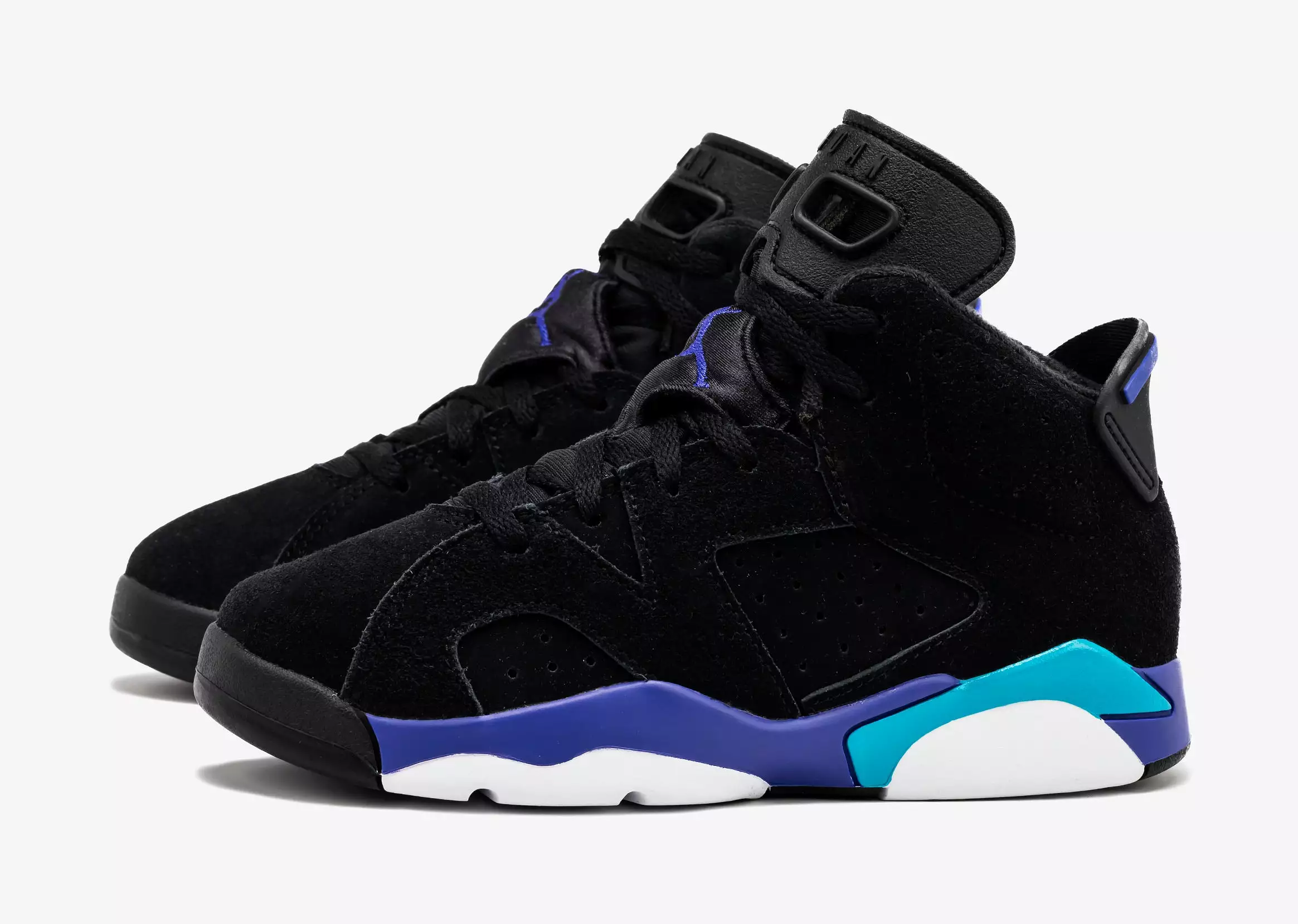 Air Jordan 6 Retro Aqua Prechool Lifestyle Shoes (Black/Aquatone/Bright Concord)