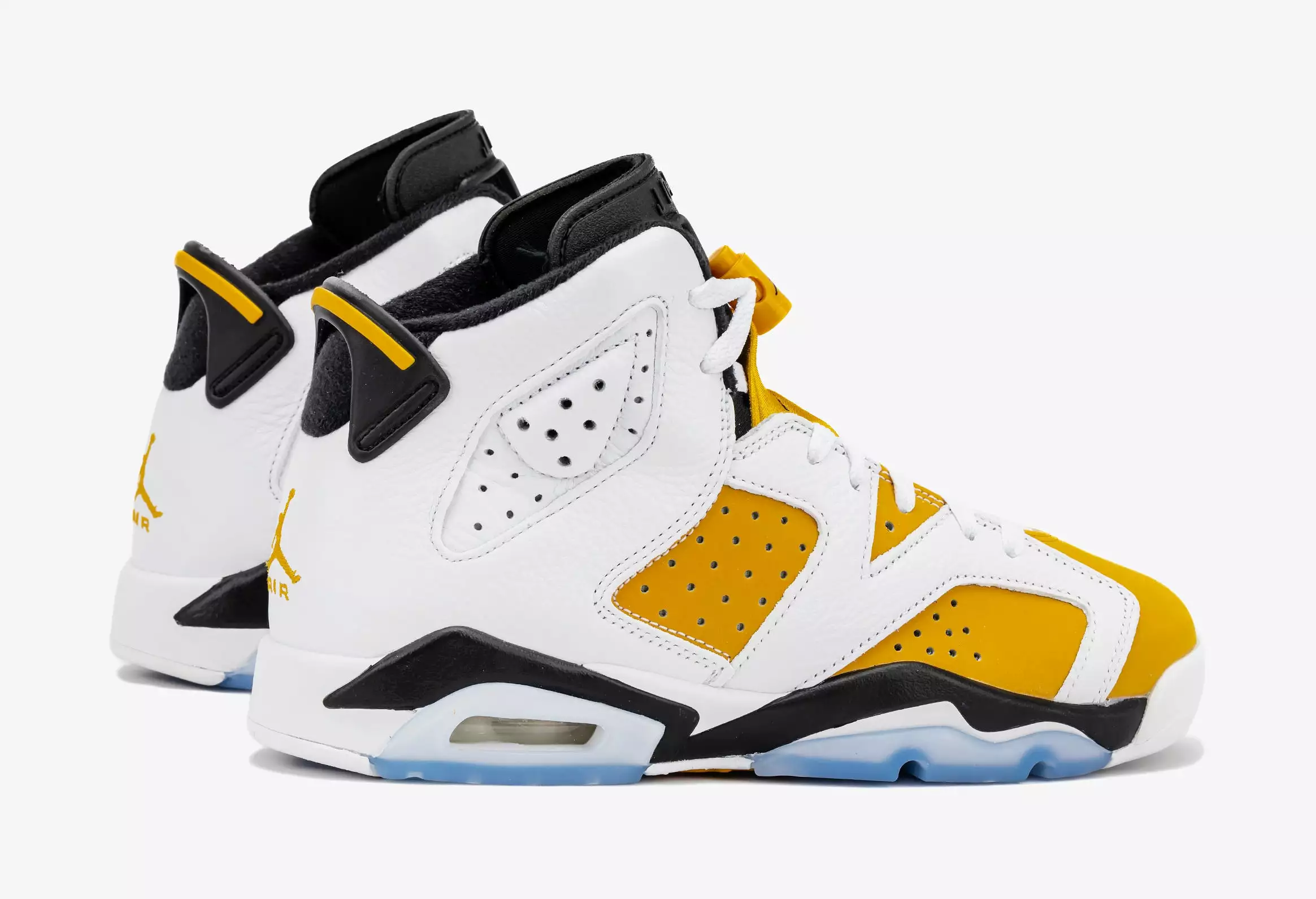 Air Jordan 6 Retro Yellow Ochre Grade School Lifestyle Shoes (White/Yellow Ochre/Black) Free Shipping