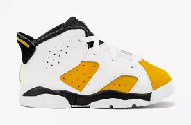 Air Jordan 6 Retro Yellow Ochre Infant Toddler Lifestyle Shoes (White/Yellow Ochre/Black) Free Shipping