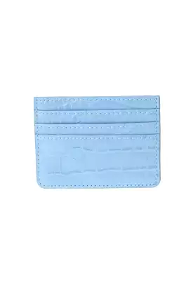 Aria Card Holder-Baby Blue Croc