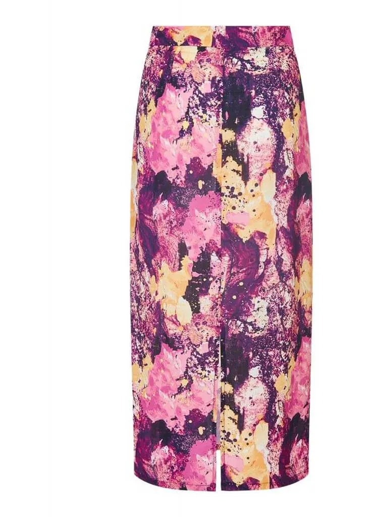 Bright & Beautiful Opal Marble Galaxy 70's Pencil Skirt Multi