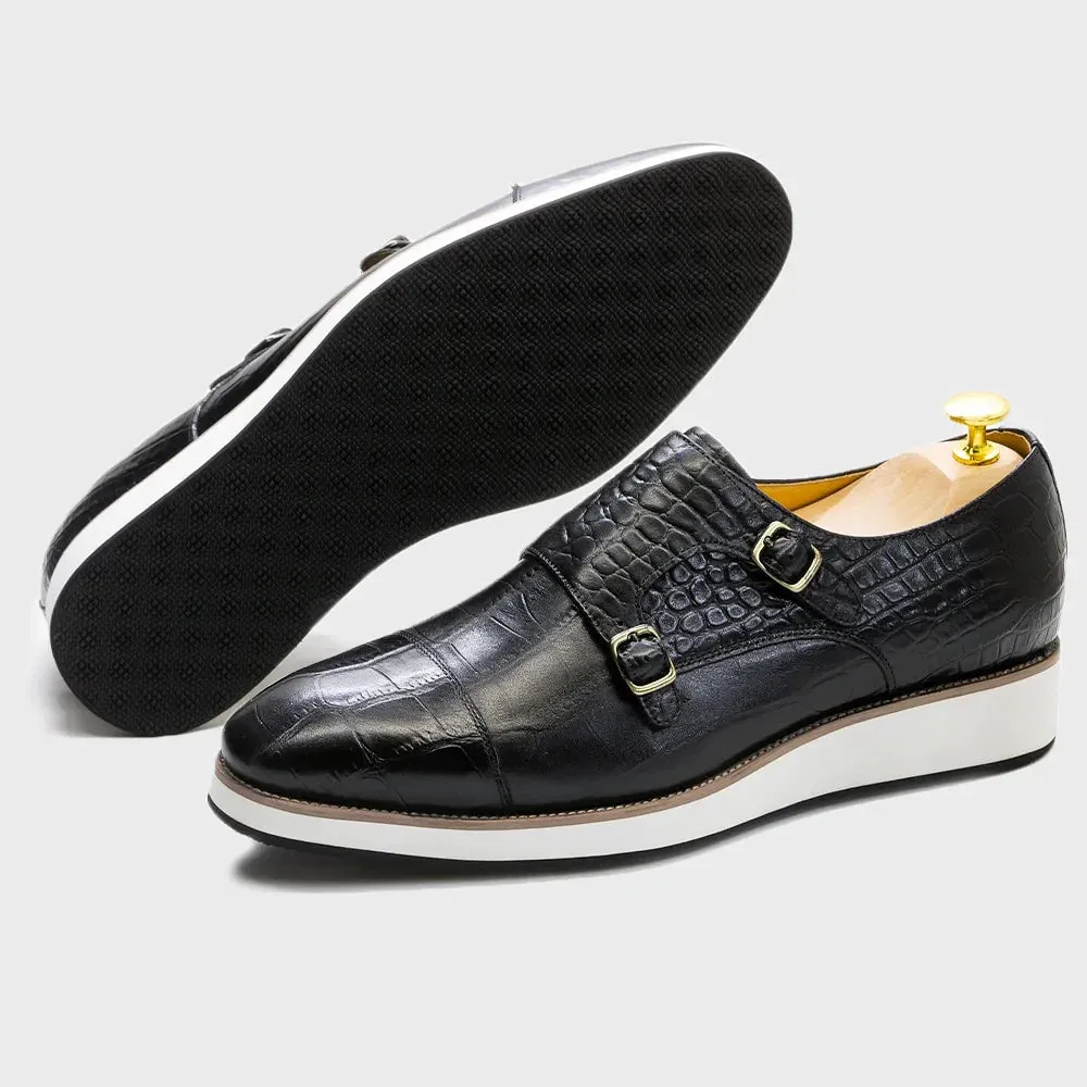 Causal Men's Genuine Leather Crocodile Pattern Slip-On Formal Shoes