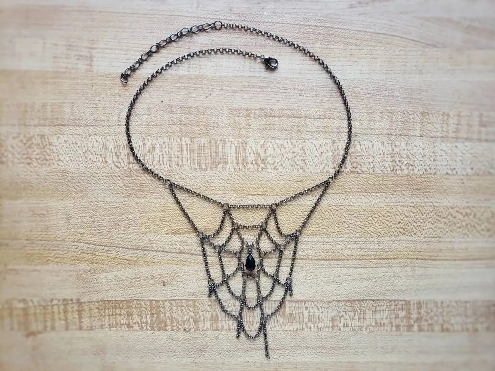 chain spiderweb necklace