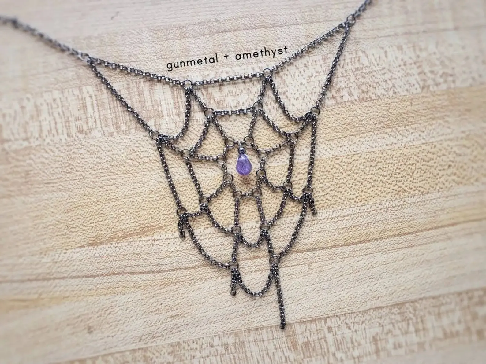 chain spiderweb necklace