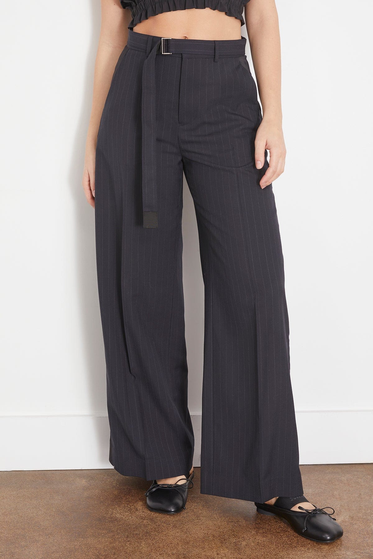 Chalk Stripe Pants in Navy