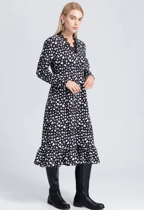 Contrast Print Dress