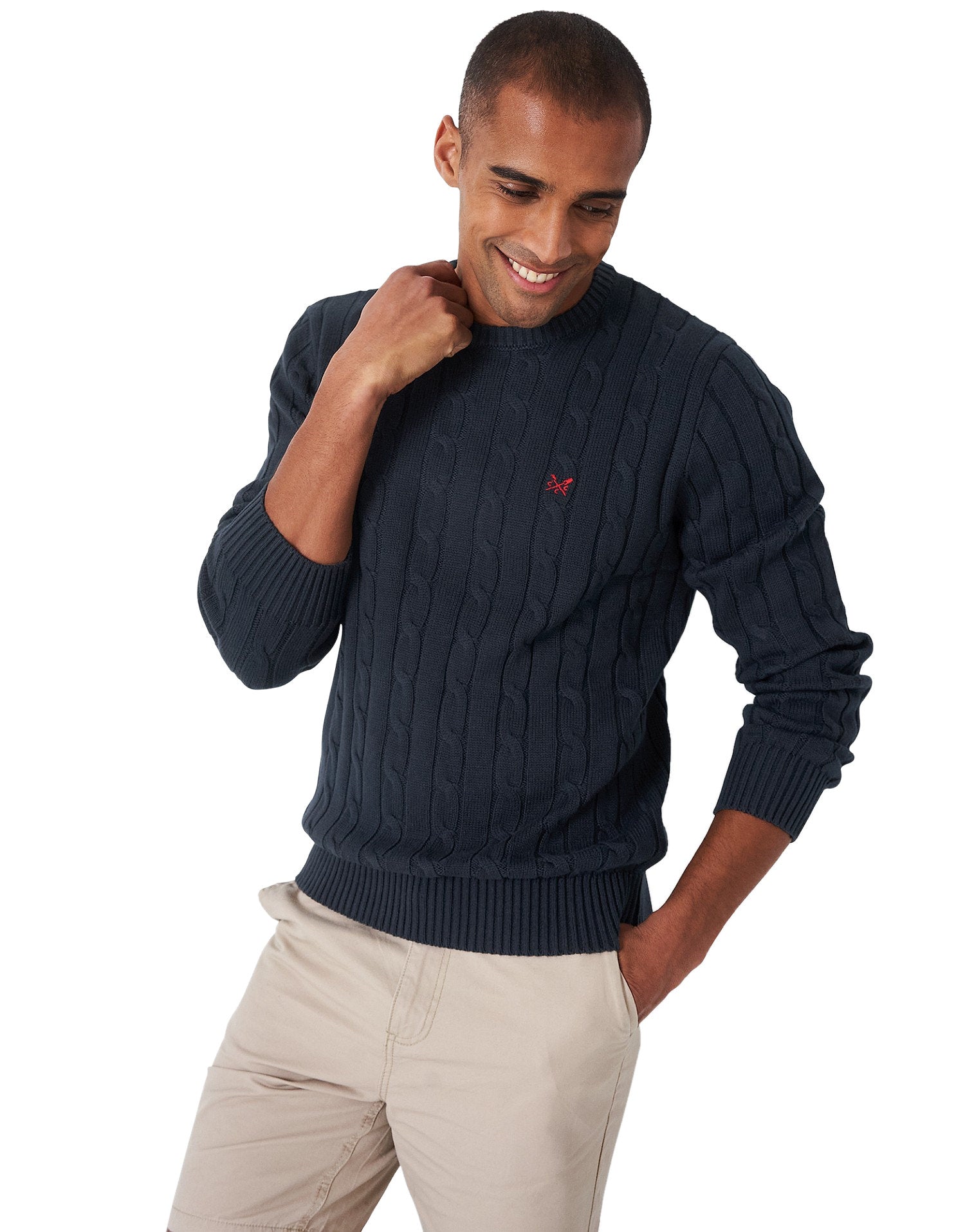 Crew Clothing Mens Cable Crew Jumper