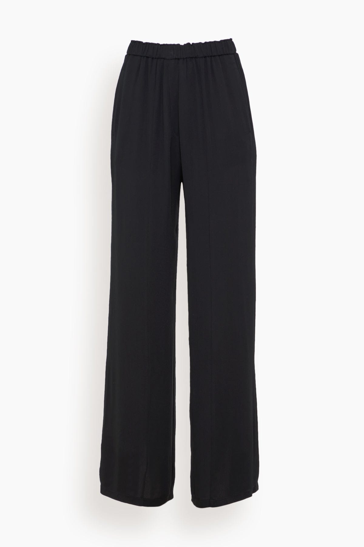 Double Georgette Elasticated Pants in Nero