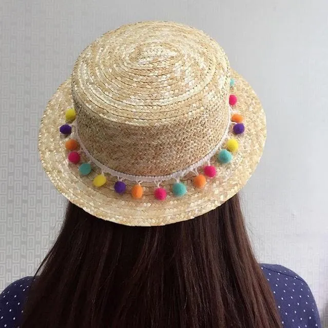 Fashion Wheat Panama Women's Straw Boater Sun Hats for Summer