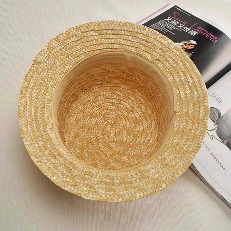 Fashion Wheat Panama Women's Straw Boater Sun Hats for Summer