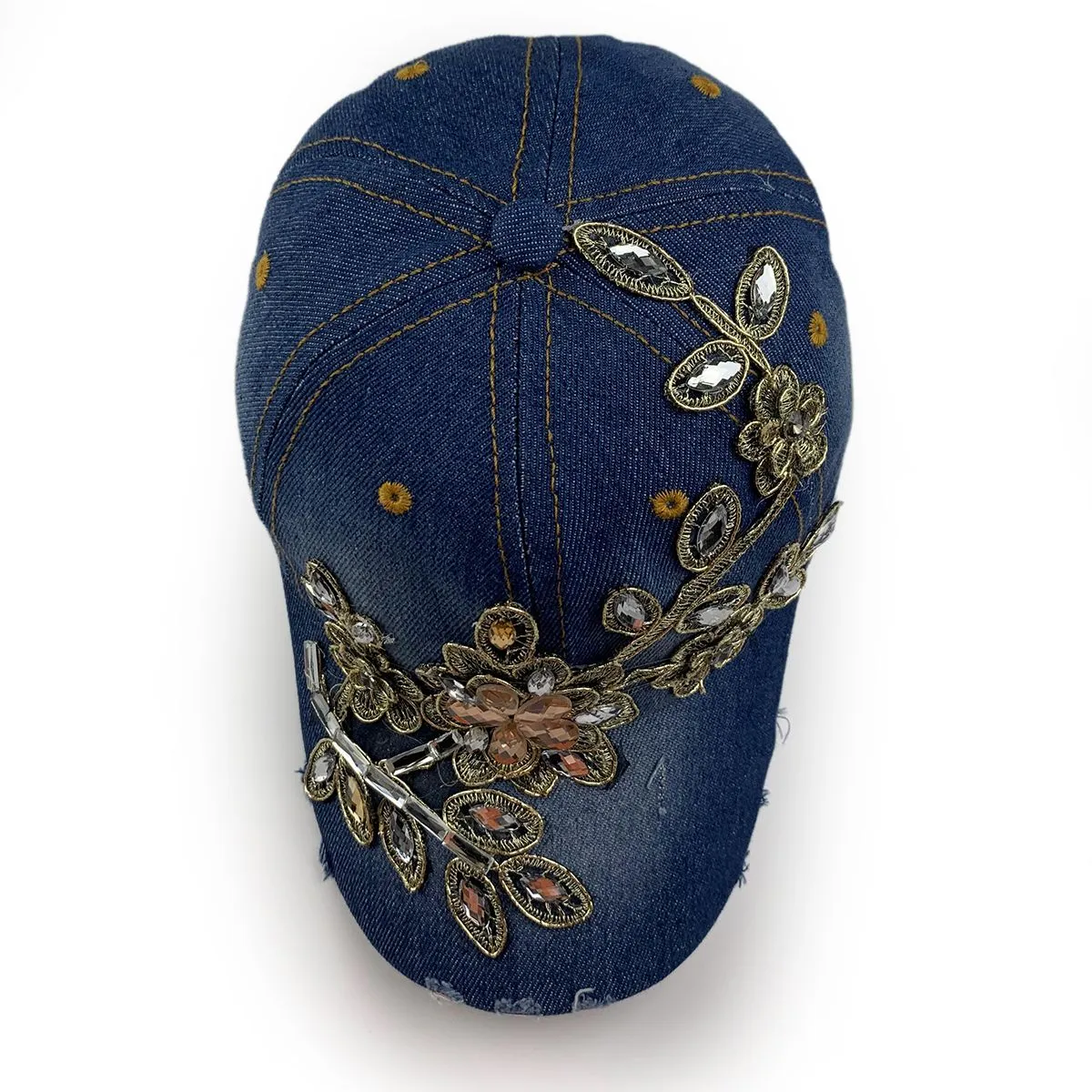 Flora Rhinestone Hat Dark Jean