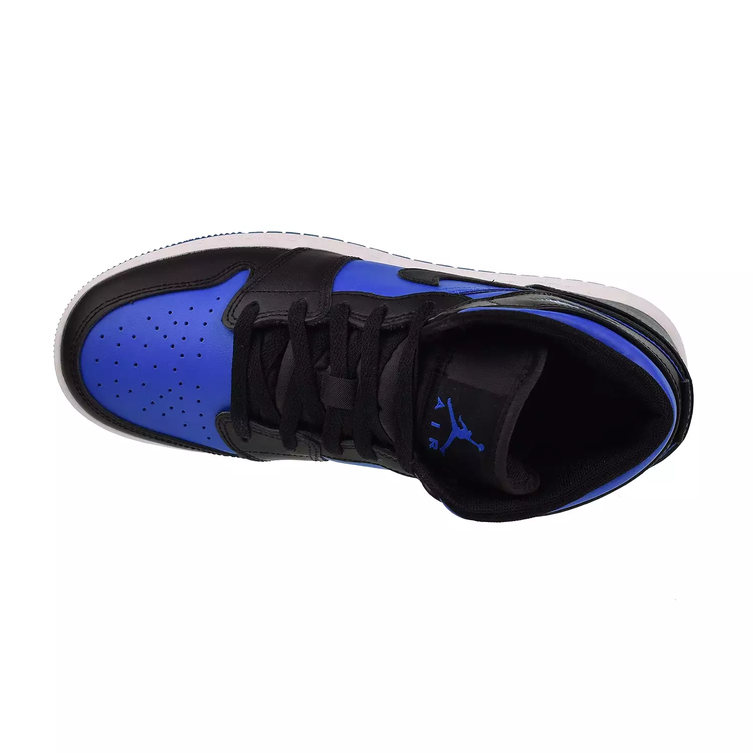 Jordan 1 Mid (GS) Big Kids' Shoes Black-Royal Blue