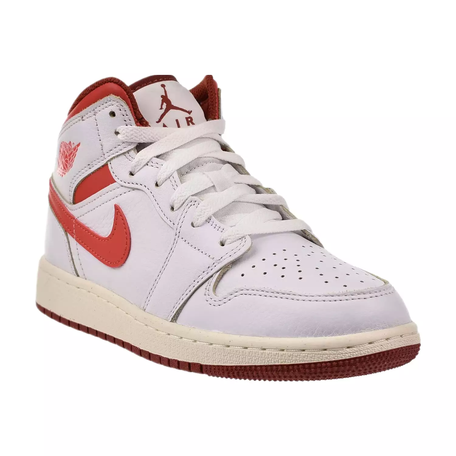 Jordan 1 Mid SE (GS) Big Kid's Shoes White-Lobster-Dune Red